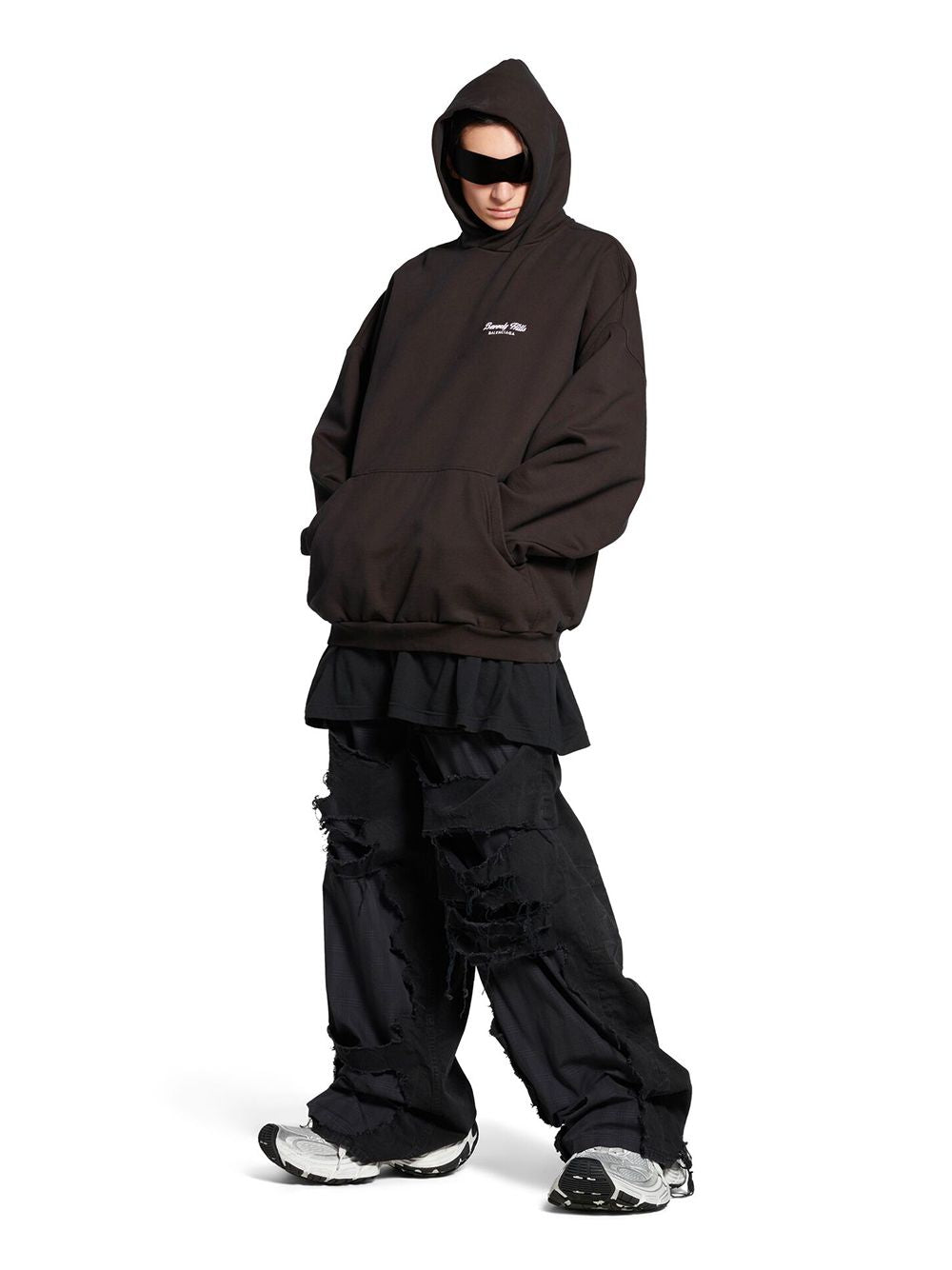 BALENCIAGA Oversized Fleece Hoodie with Pouch Pocket for Women