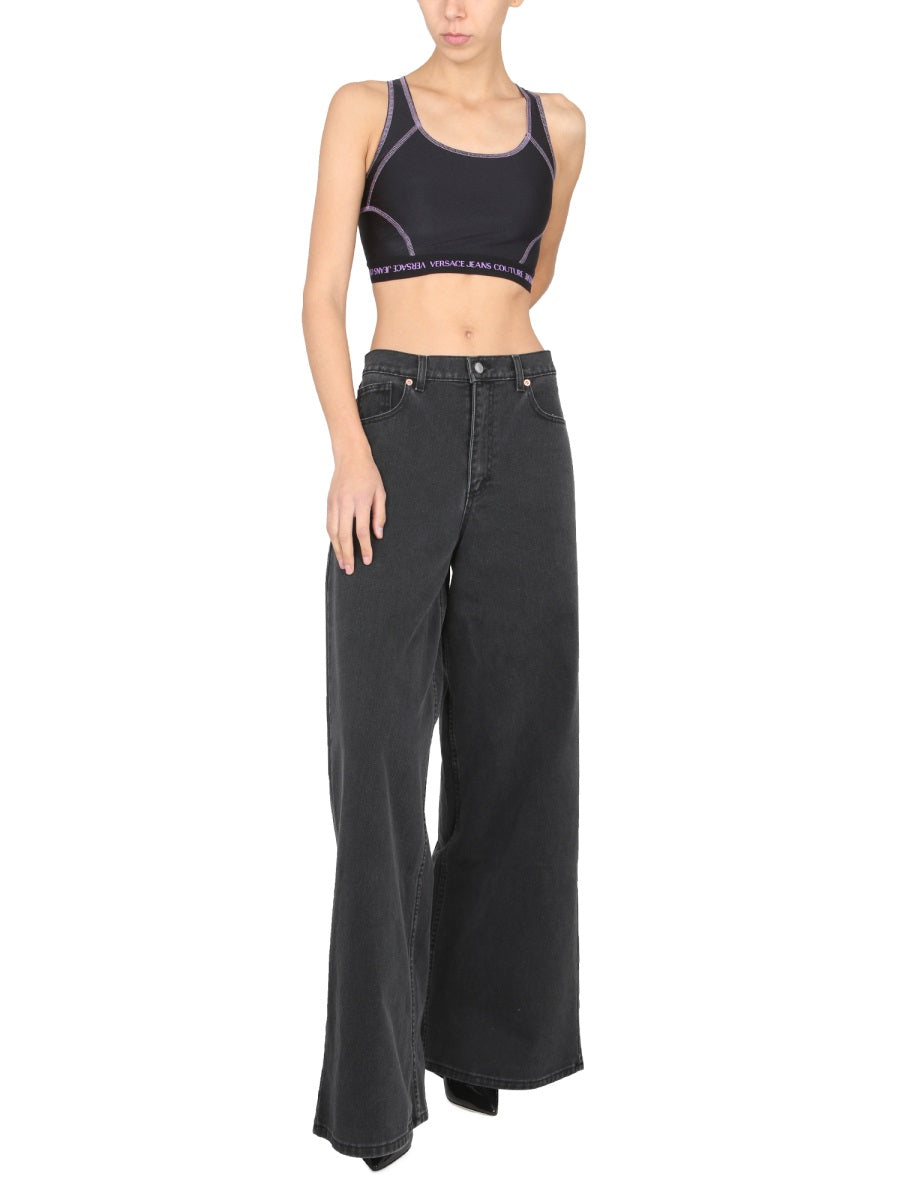 VERSACE JEANS COUTURE Logo Band Crop Top