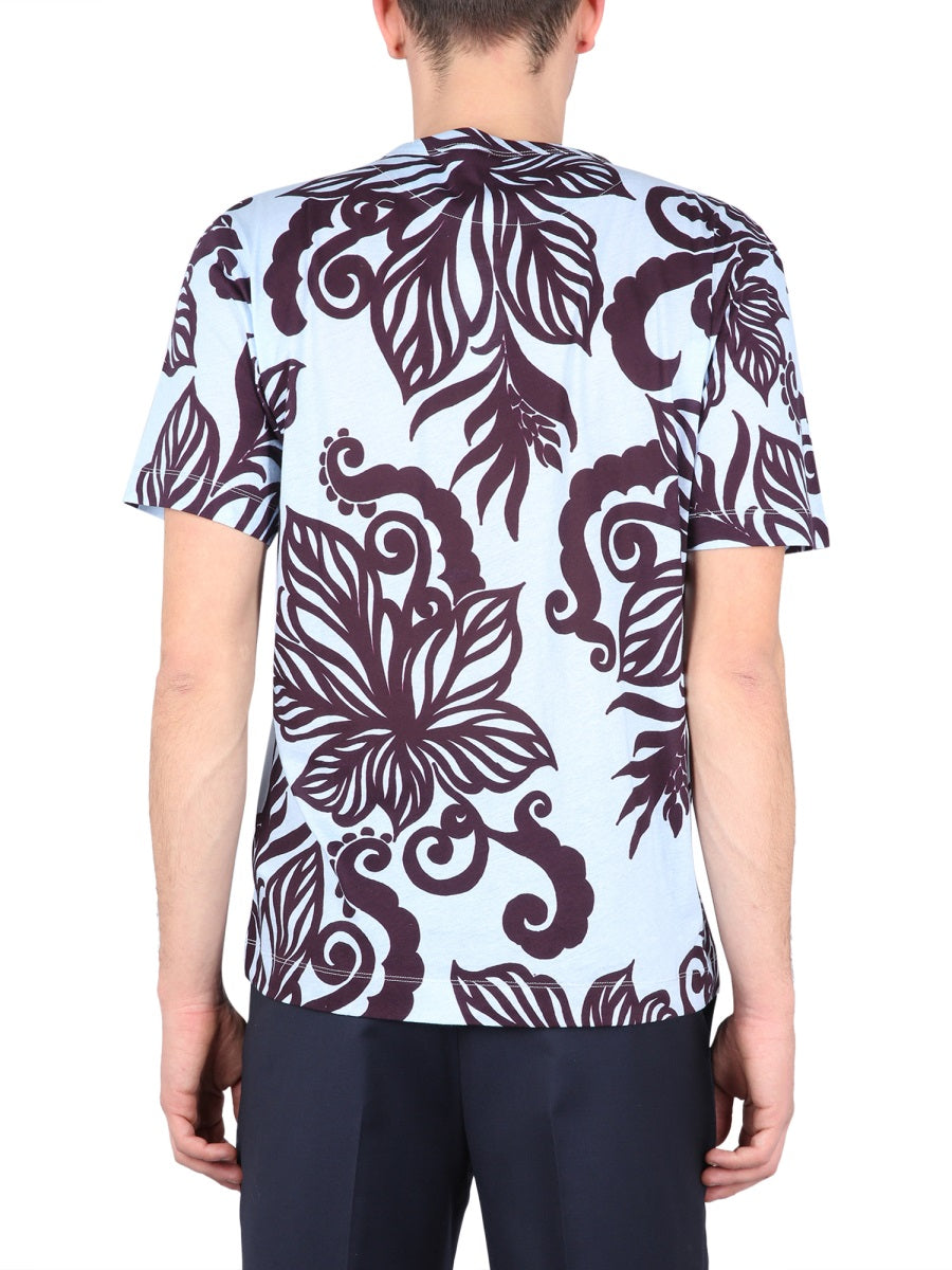 DRIES VAN NOTEN Floral Crewneck T-Shirt for Men - SS23
