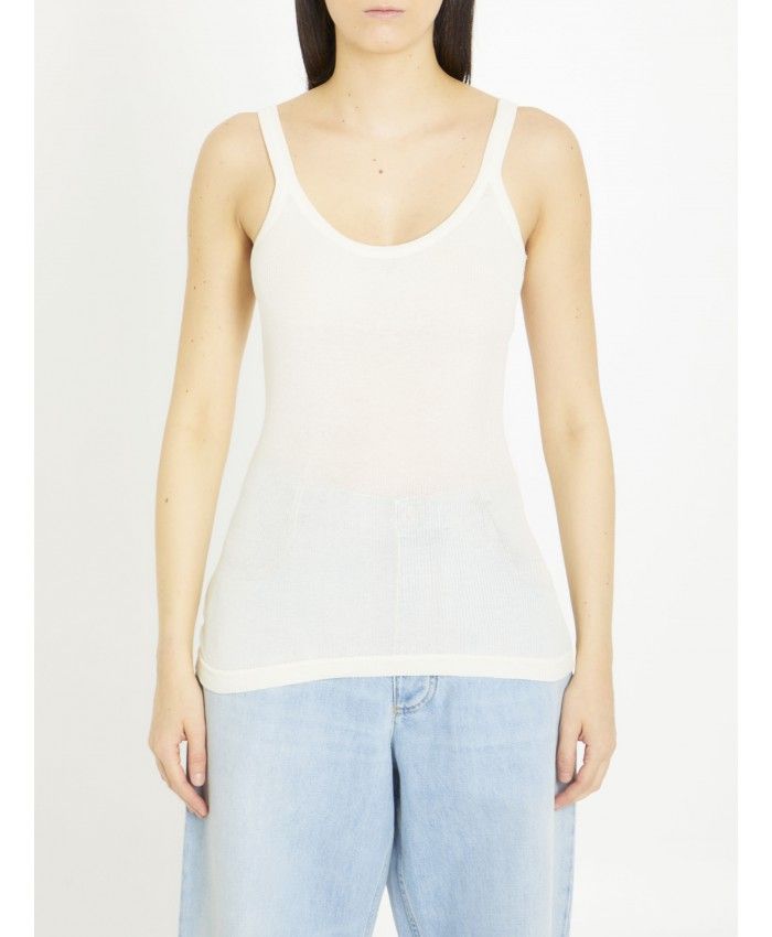 BOTTEGA VENETA Womens Slim Fit Light Cotton Tank Top - Size S