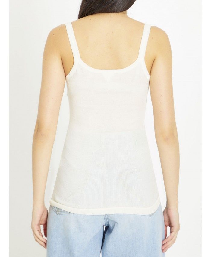 BOTTEGA VENETA Womens Slim Fit Light Cotton Tank Top - Size S