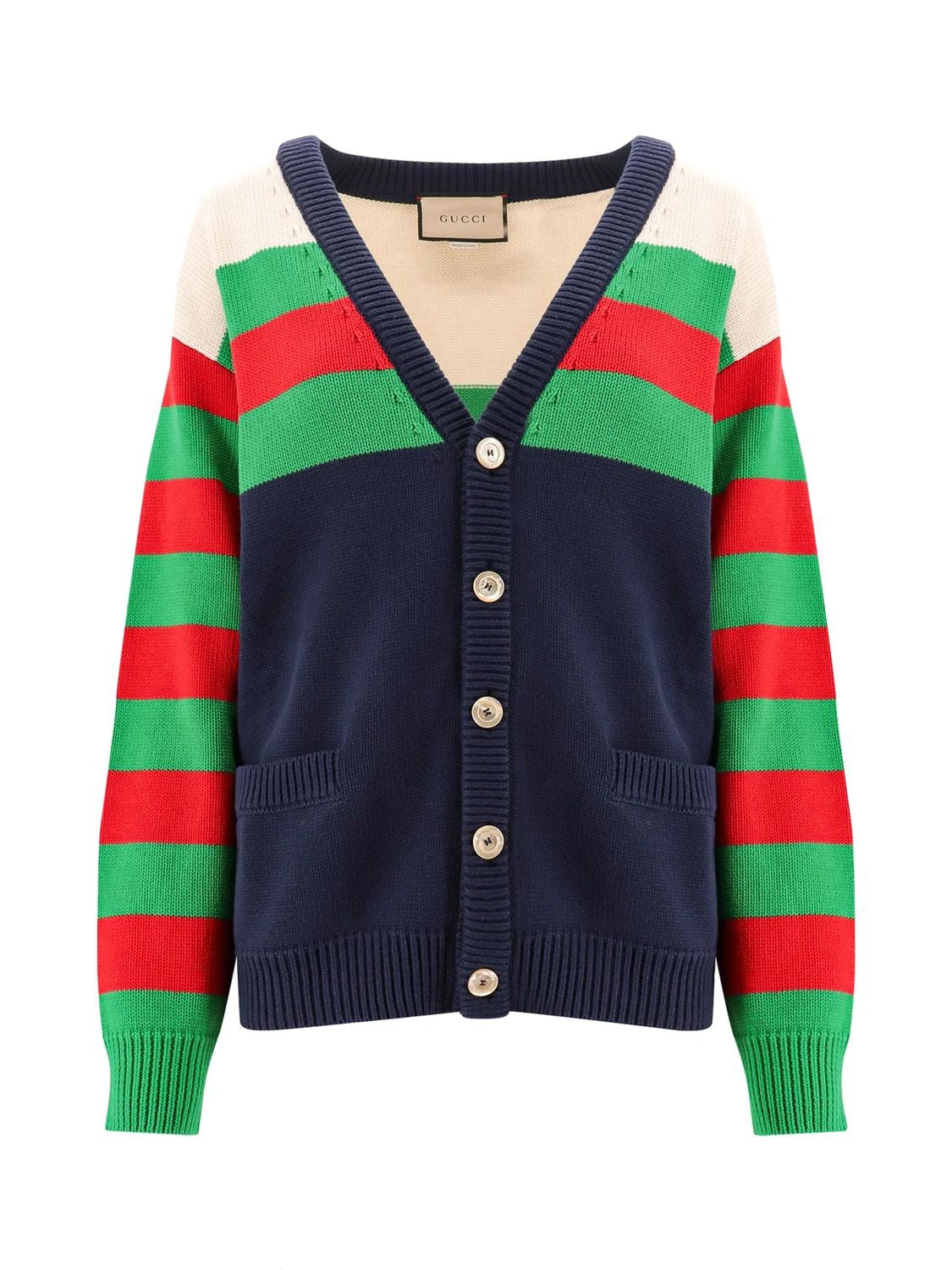 GUCCI Striped V-Neck Cardigan for Men