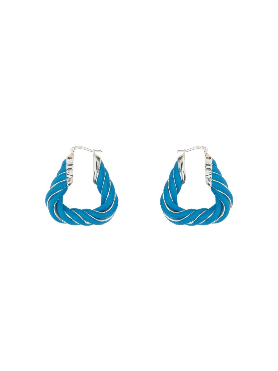 BOTTEGA VENETA Triangular Twist Hoop Earrings