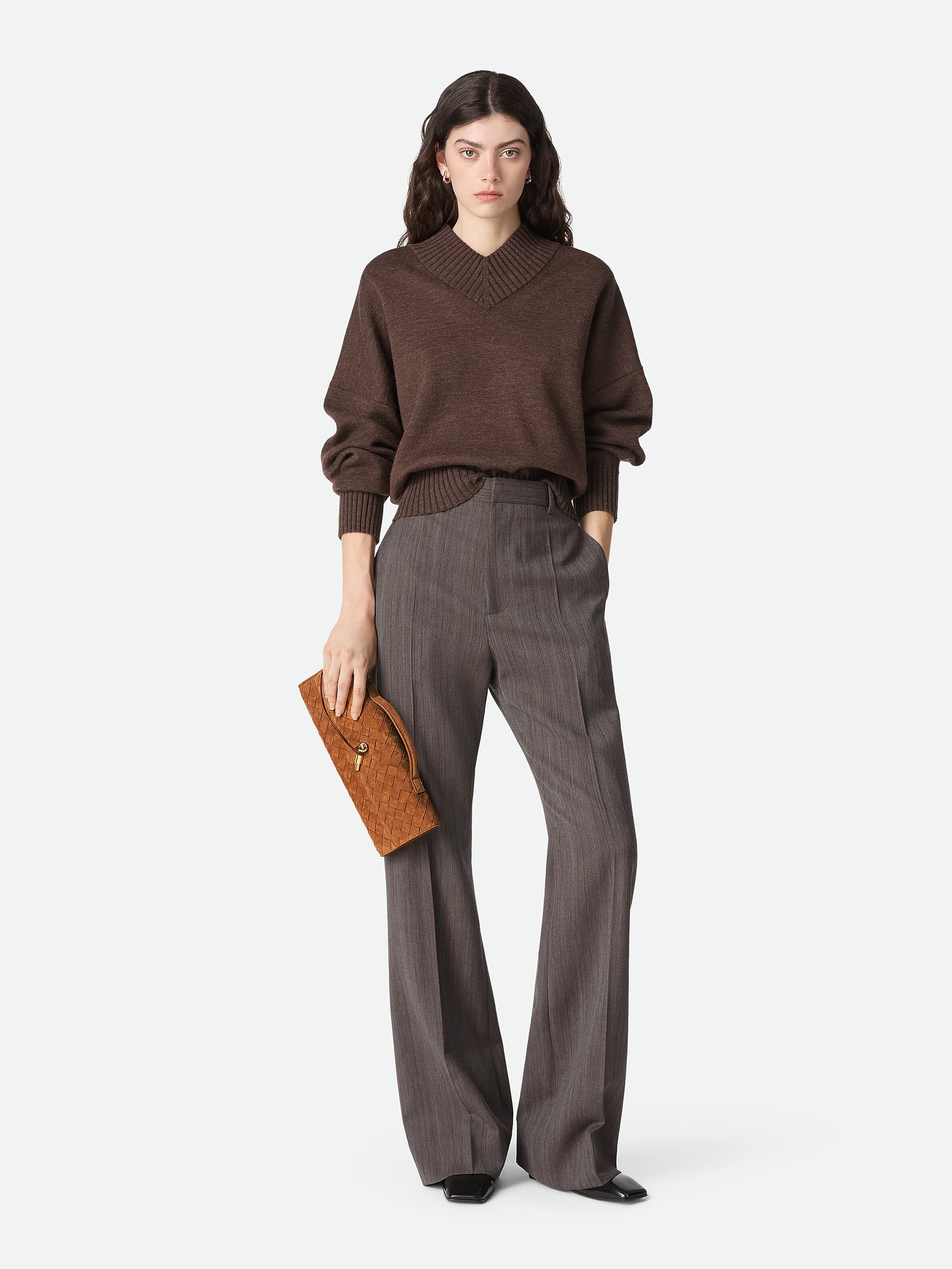 BOTTEGA VENETA Mini Intrecciato Suede Clutch - FW25