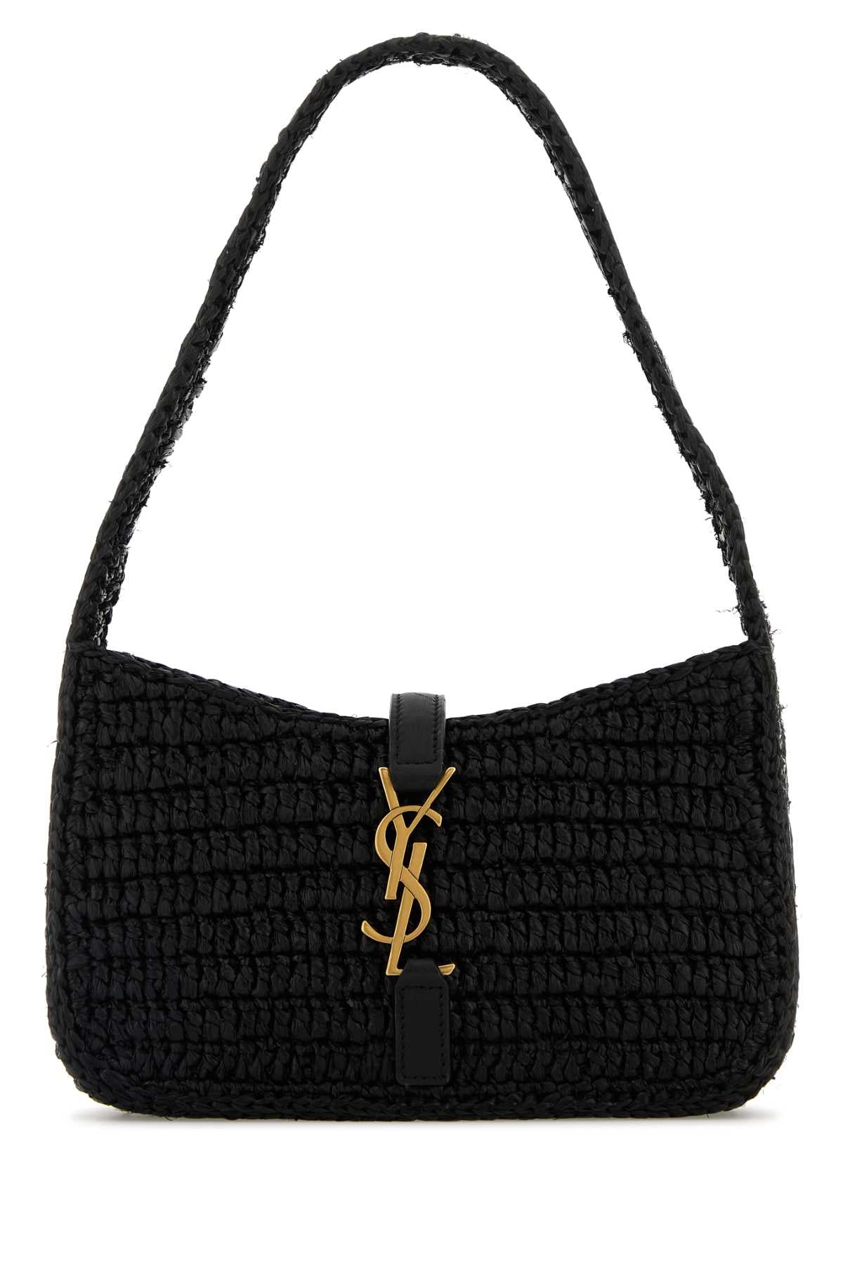 SAINT LAURENT Mini Raffia Hobo Handbag
