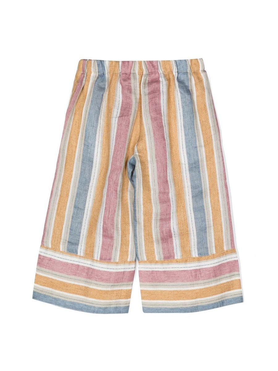 IL GUFO Mini Striped Capri Pants for Girls