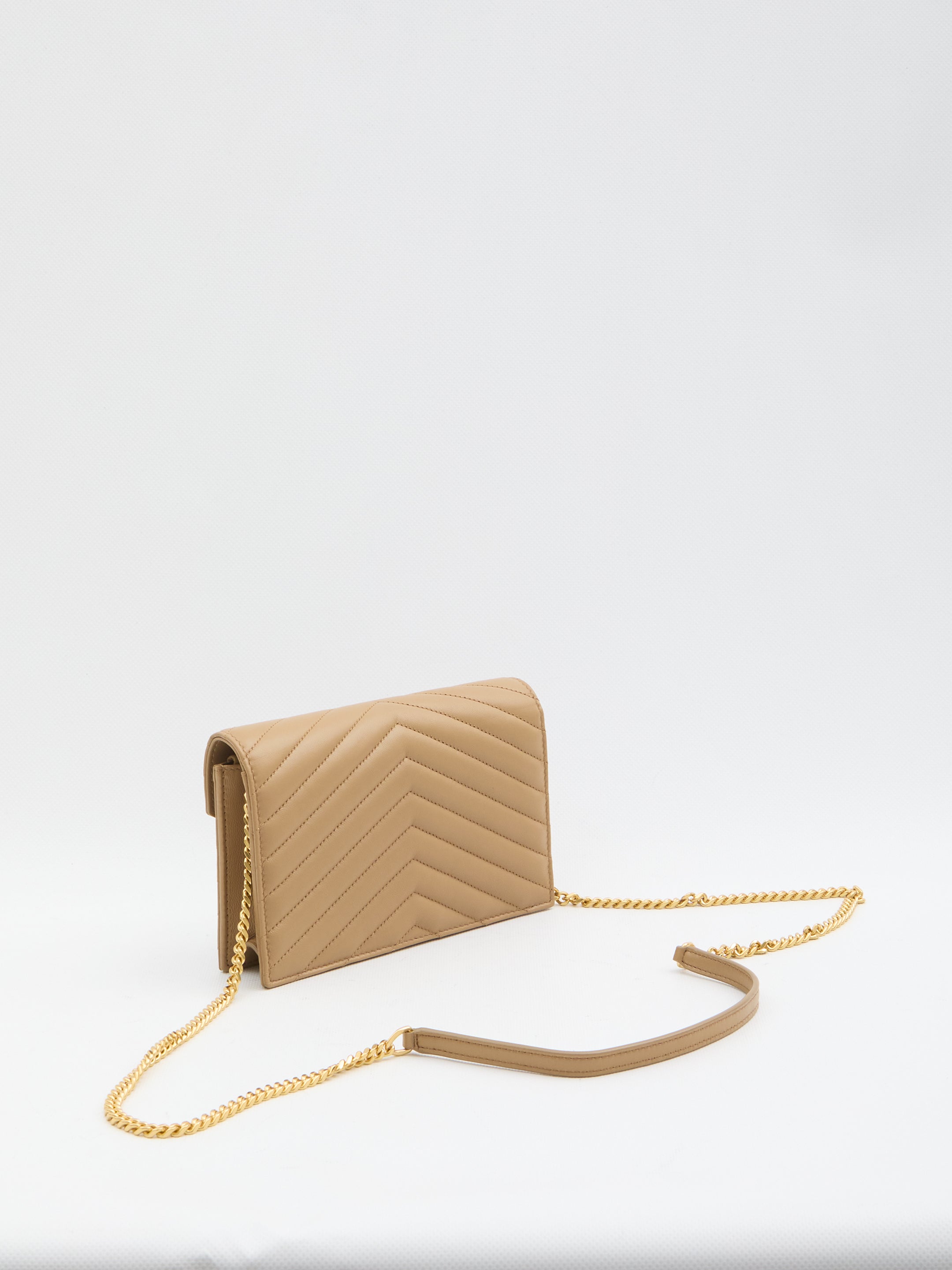 SAINT LAURENT Mini Envelope Wallet with Chain