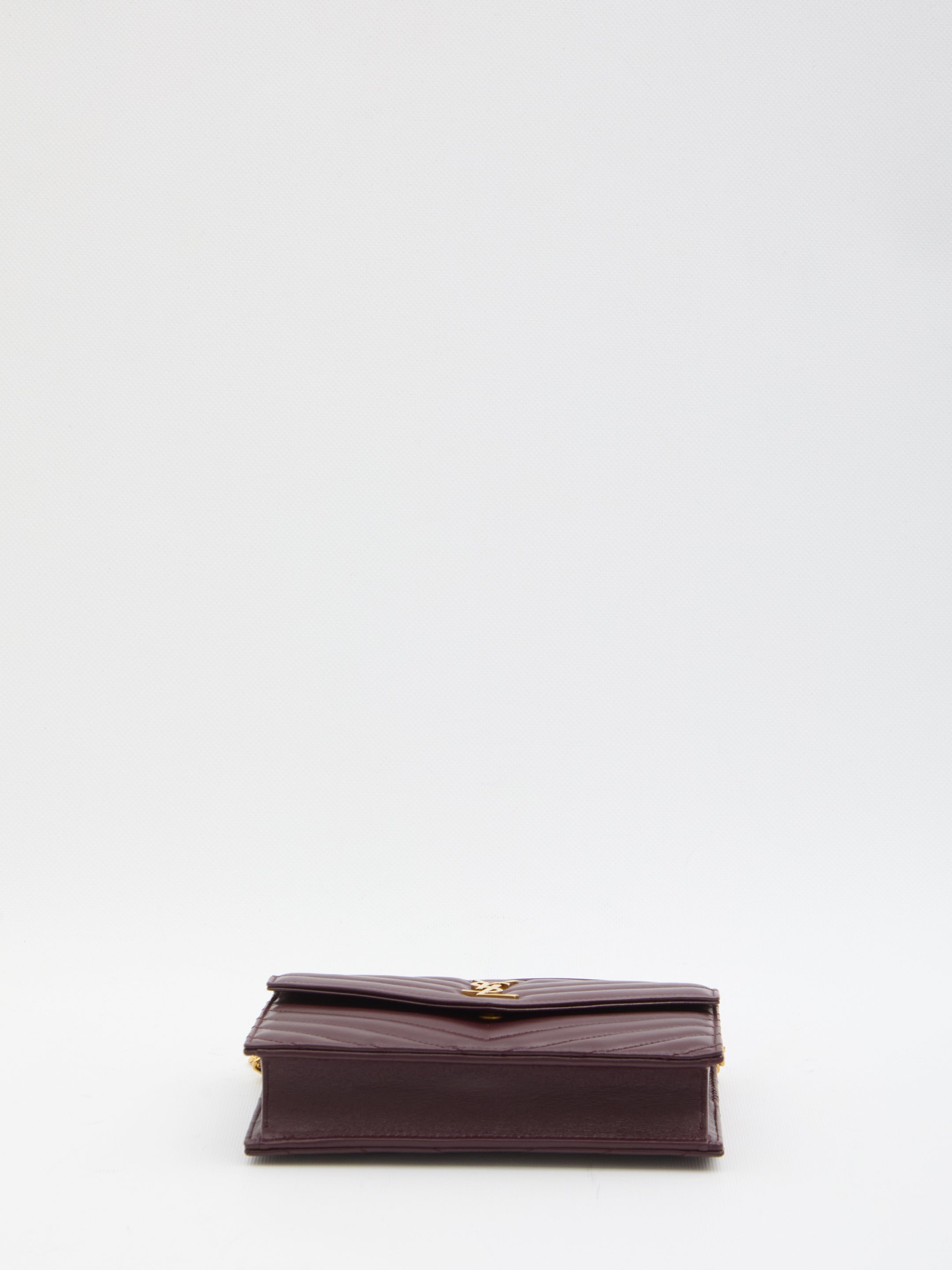SAINT LAURENT Envelope Cassandre Mini Wallet with Chain