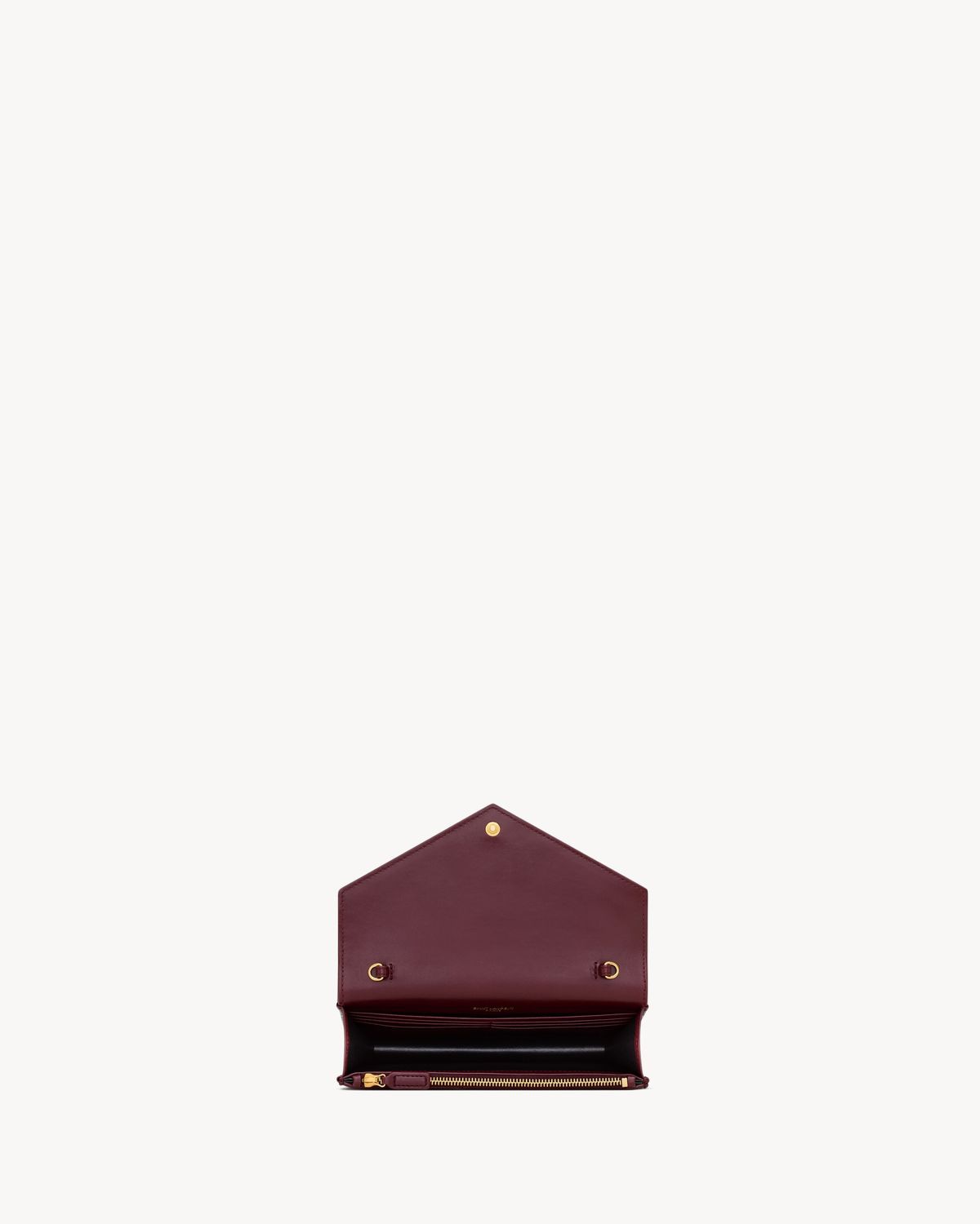 SAINT LAURENT Envelope Cassandre Mini Wallet with Chain