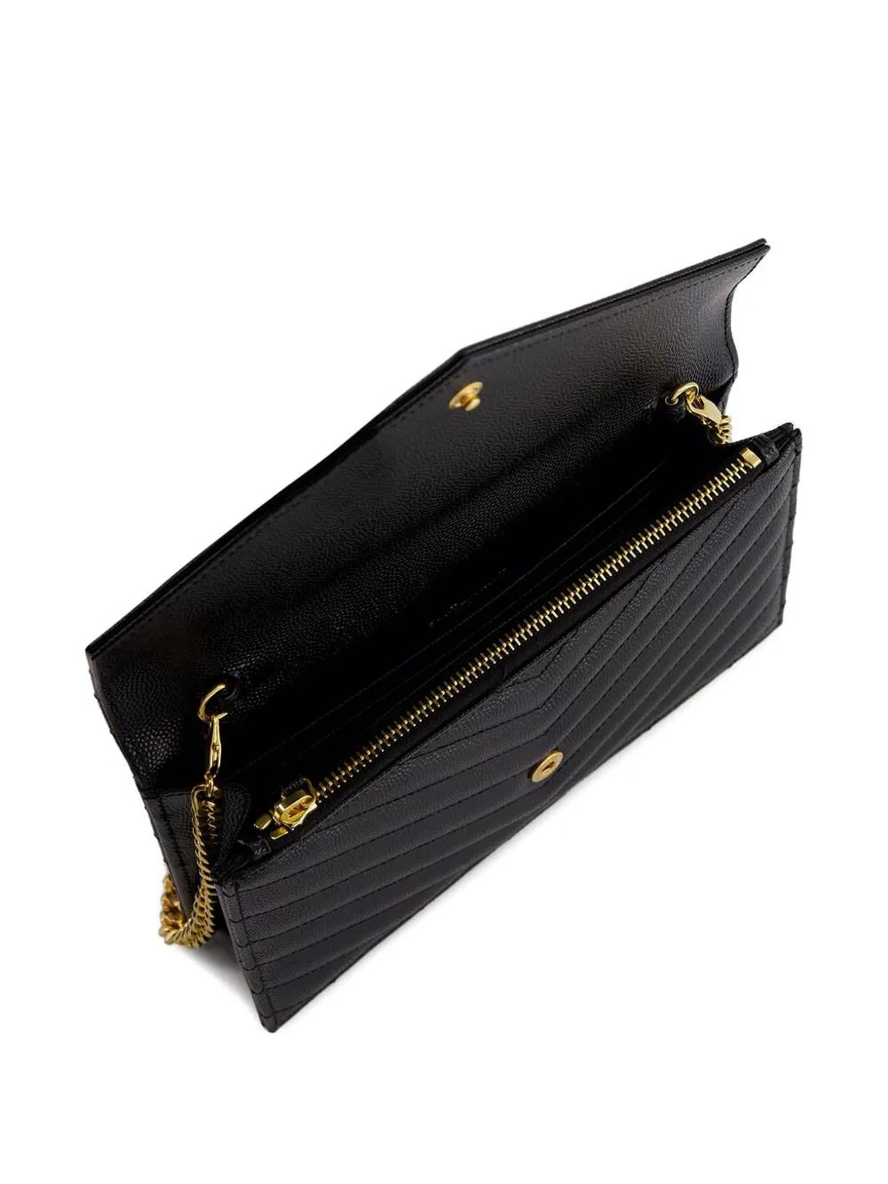 SAINT LAURENT Mini Envelope Crossbody Wallet with Chain