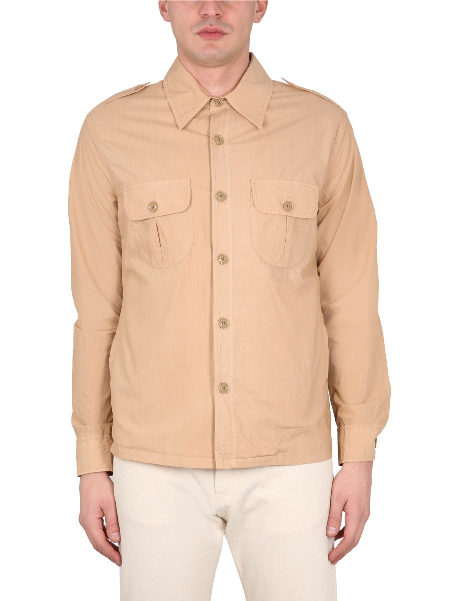 ASPESI Pointed Collar Button-Up Shirt for Men