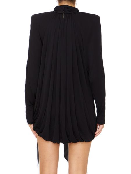 SAINT LAURENT Draped Cotton T-Shirt Dress
