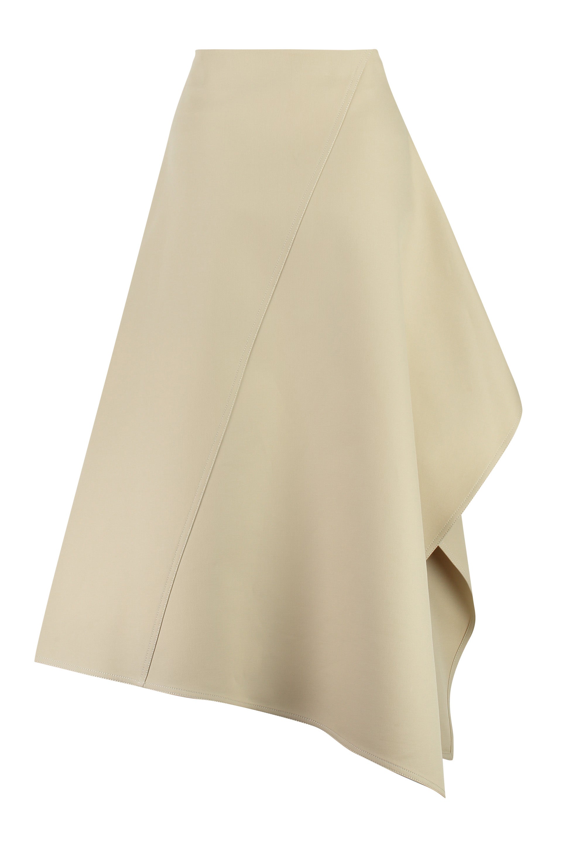 BOTTEGA VENETA Asymmetrical Cotton Midi Skirt for Women
