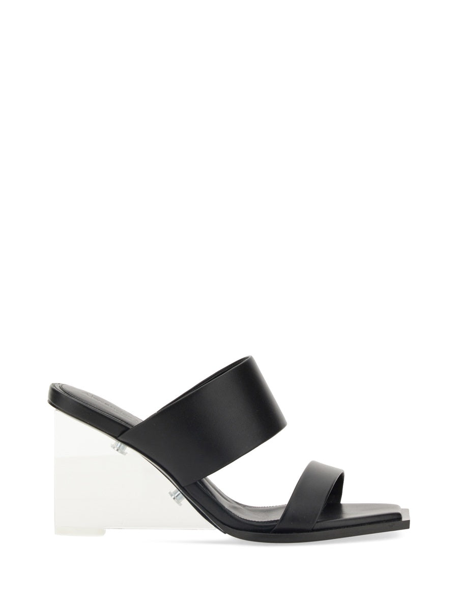 ALEXANDER MCQUEEN Luxury Leather Mini Sandal with Plexiglass Heel (7.5 cm)