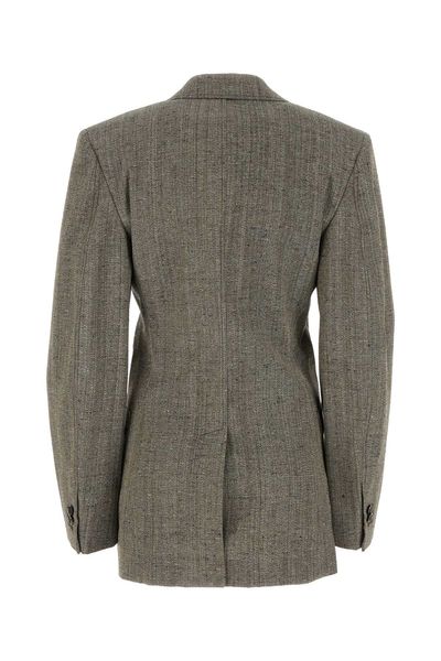 BOTTEGA VENETA Viscose and Silk Blend Blazer with Back Slit Hem