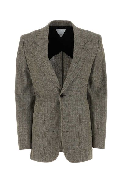 BOTTEGA VENETA Viscose and Silk Blend Blazer with Back Slit Hem