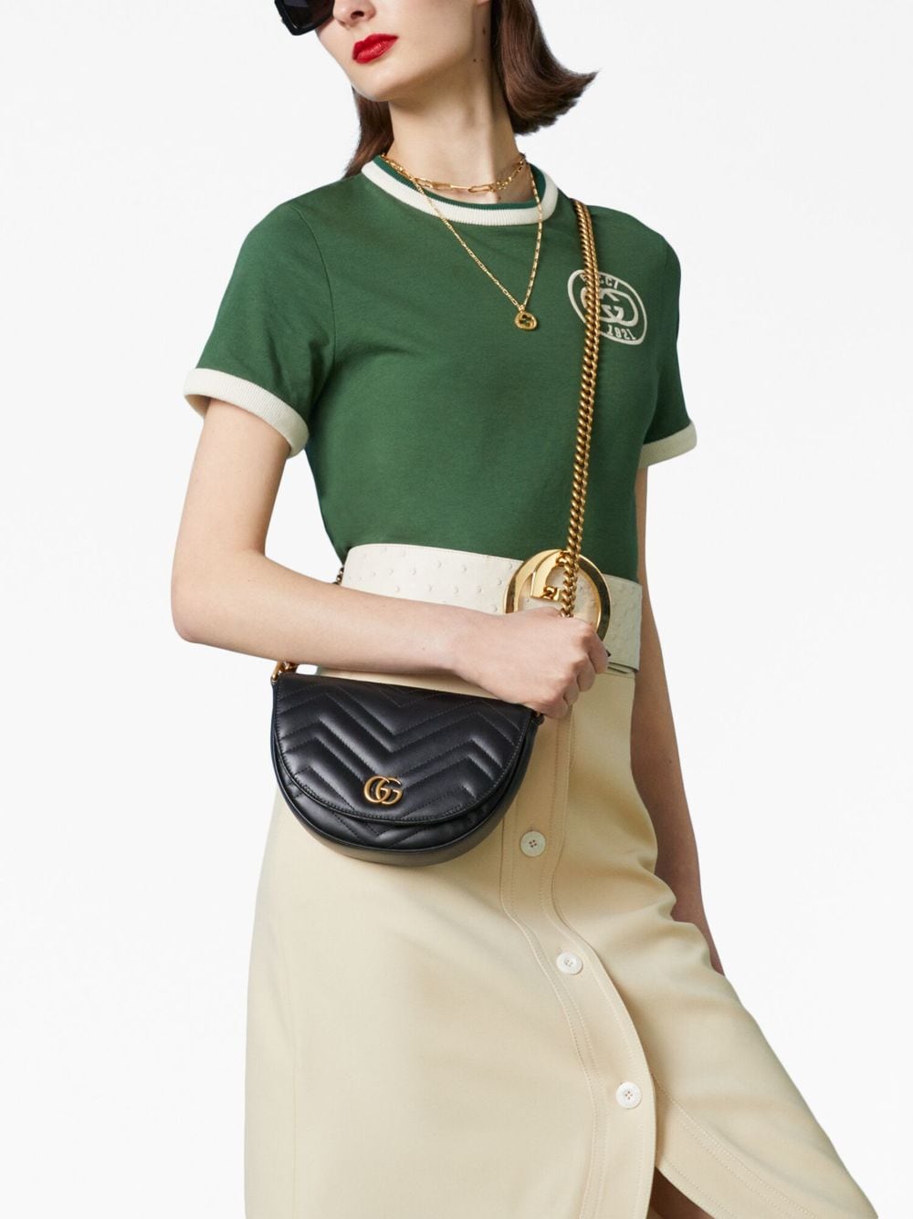 GUCCI Mini Matelassé Leather Shoulder Handbag