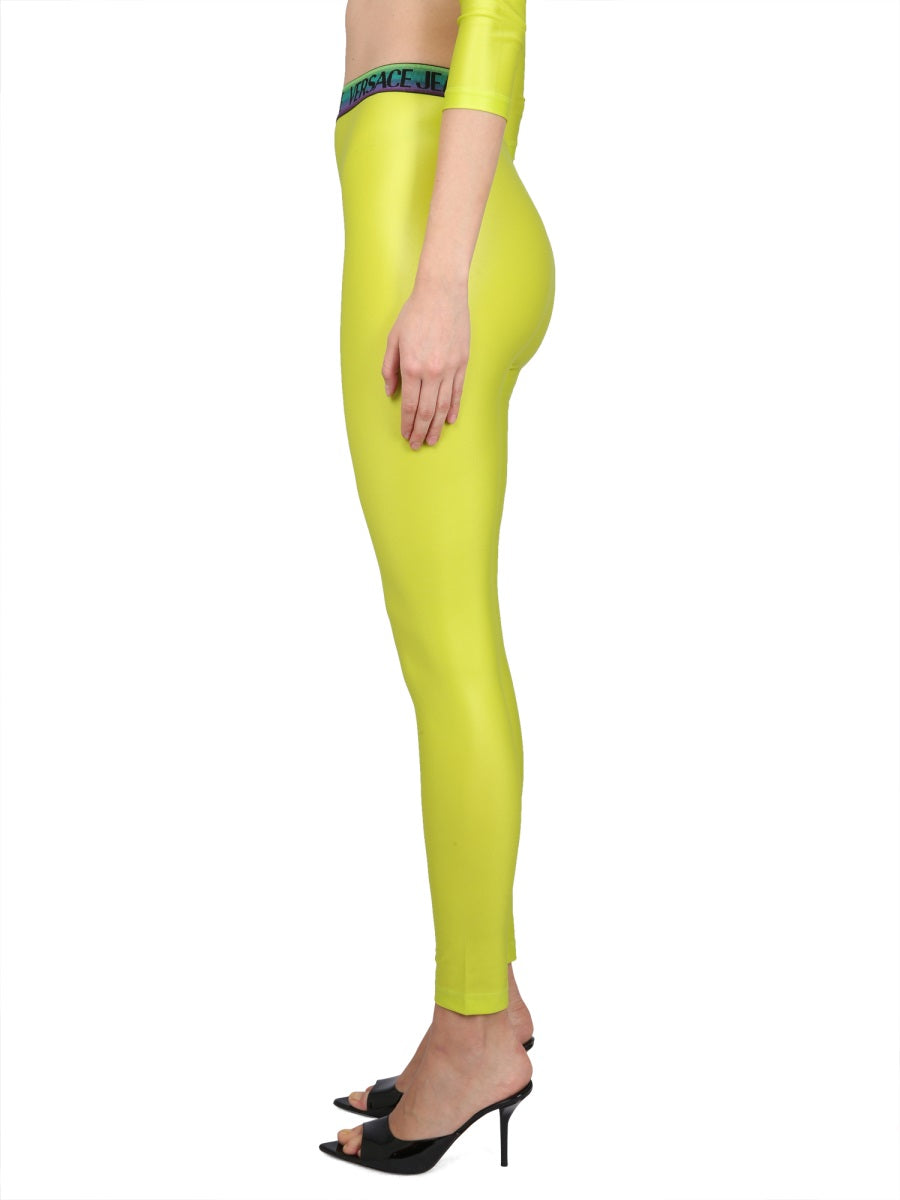 VERSACE JEANS COUTURE Leggings with Logo and Elastic Waistband