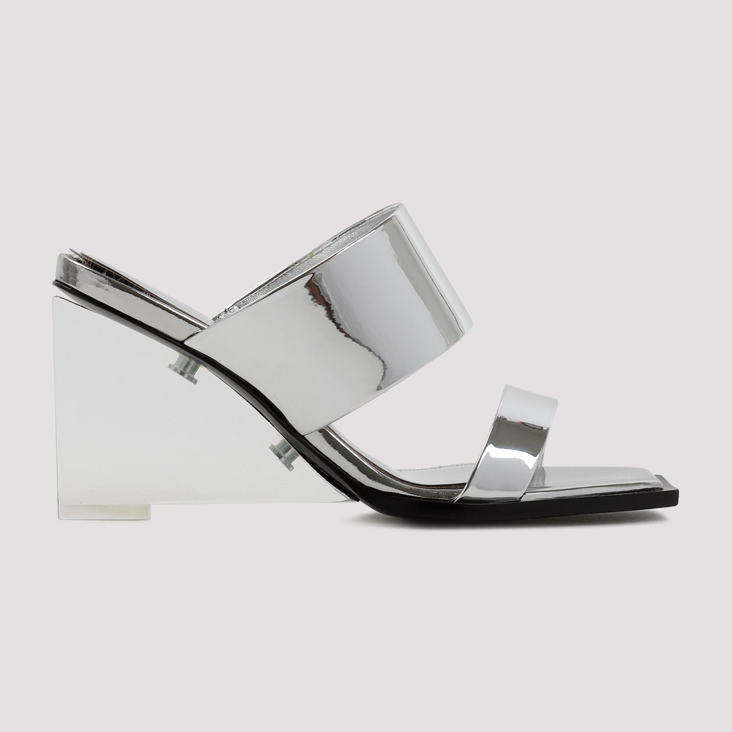 ALEXANDER MCQUEEN Elegant Metallic Sandals with 7.5cm Glass Heel