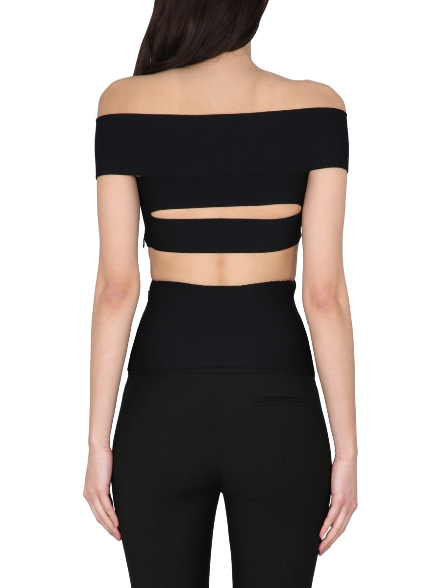 ALEXANDER MCQUEEN Cut-Out Detail Top with Removable Straps