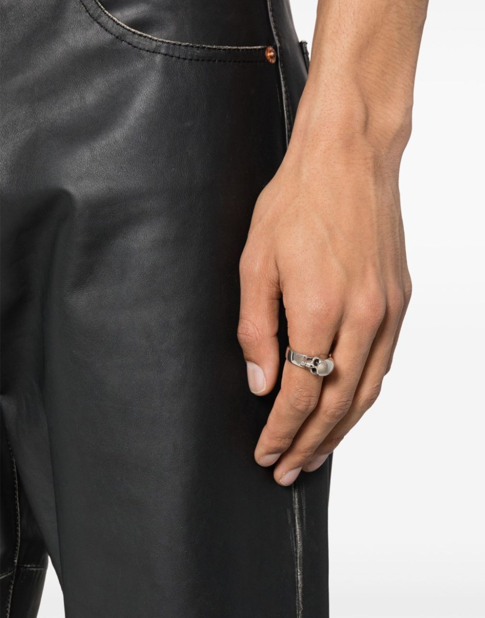 ALEXANDER MCQUEEN Mini Skull Logo Ring for Men