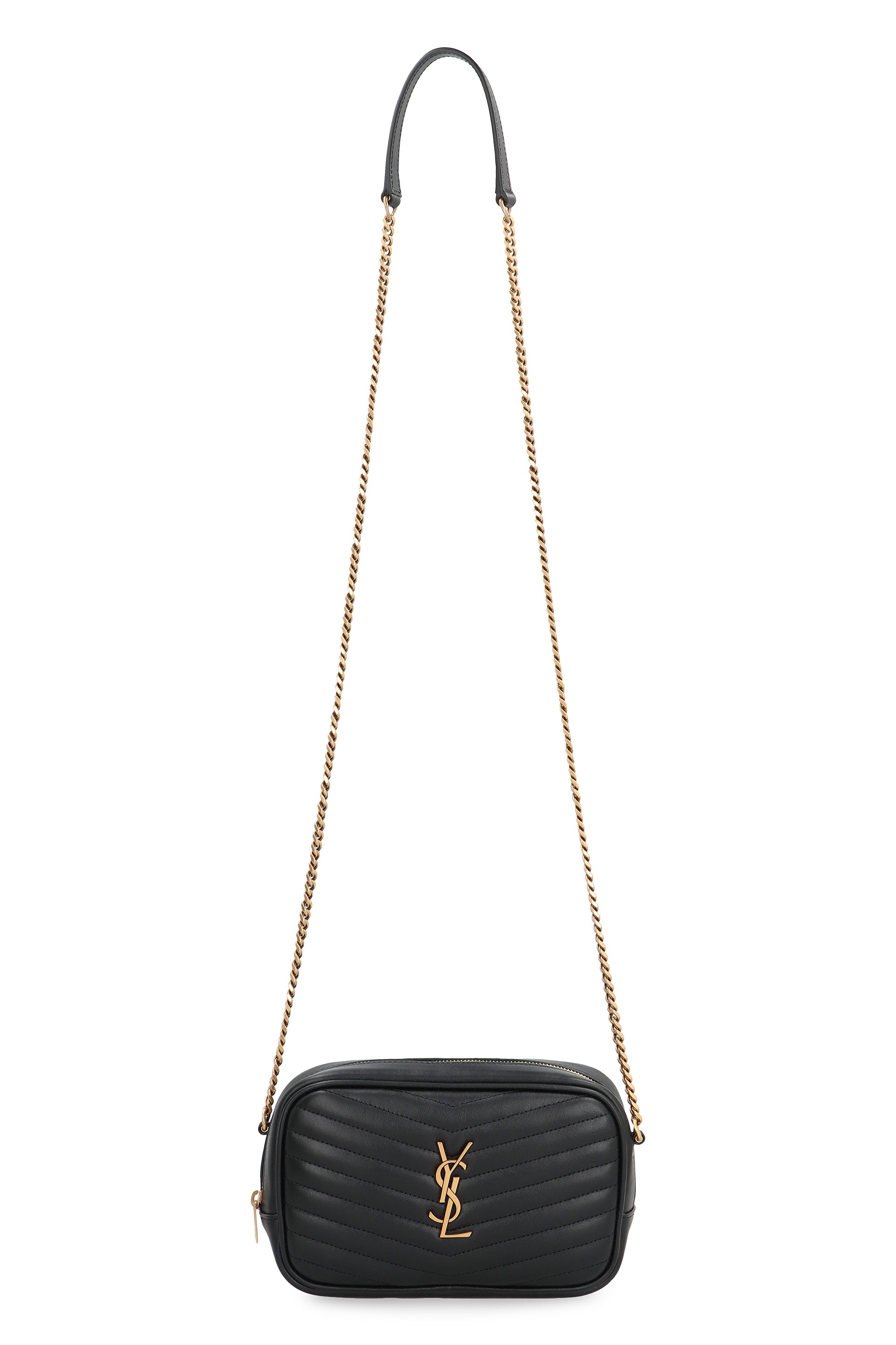 SAINT LAURENT Mini Quilted Handbag with Signature Logo and Chain Strap