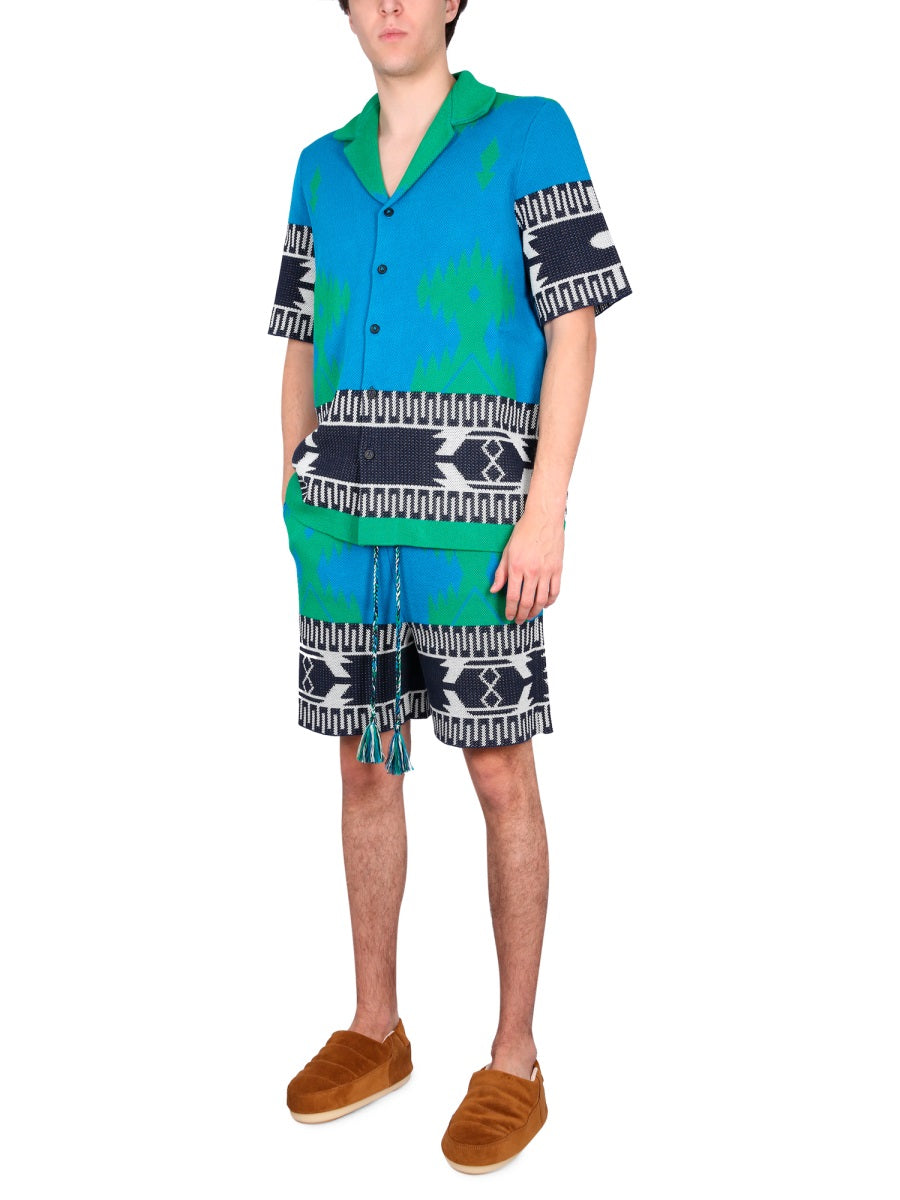 ALANUI Men's Elastic Drawstring Mini Bermuda Shorts