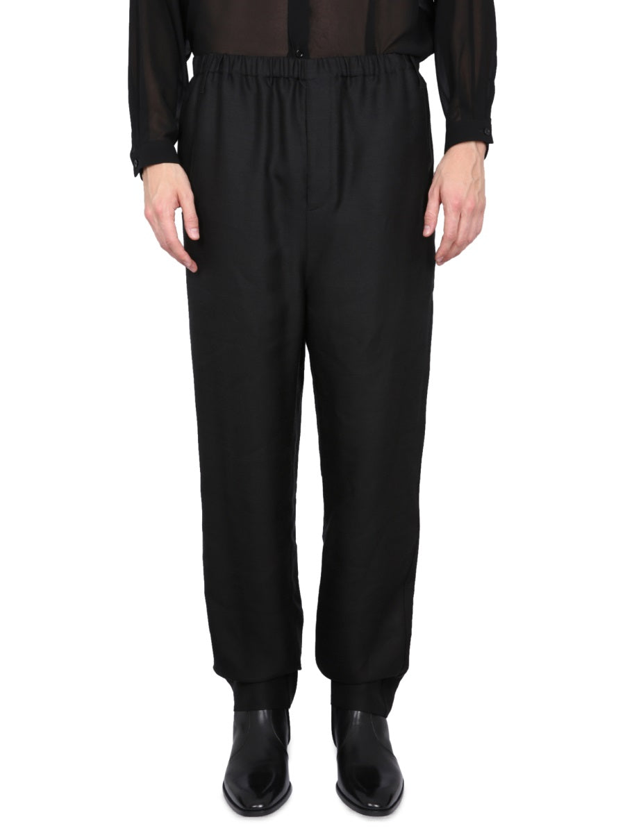 SAINT LAURENT High Waist Elastic Trousers