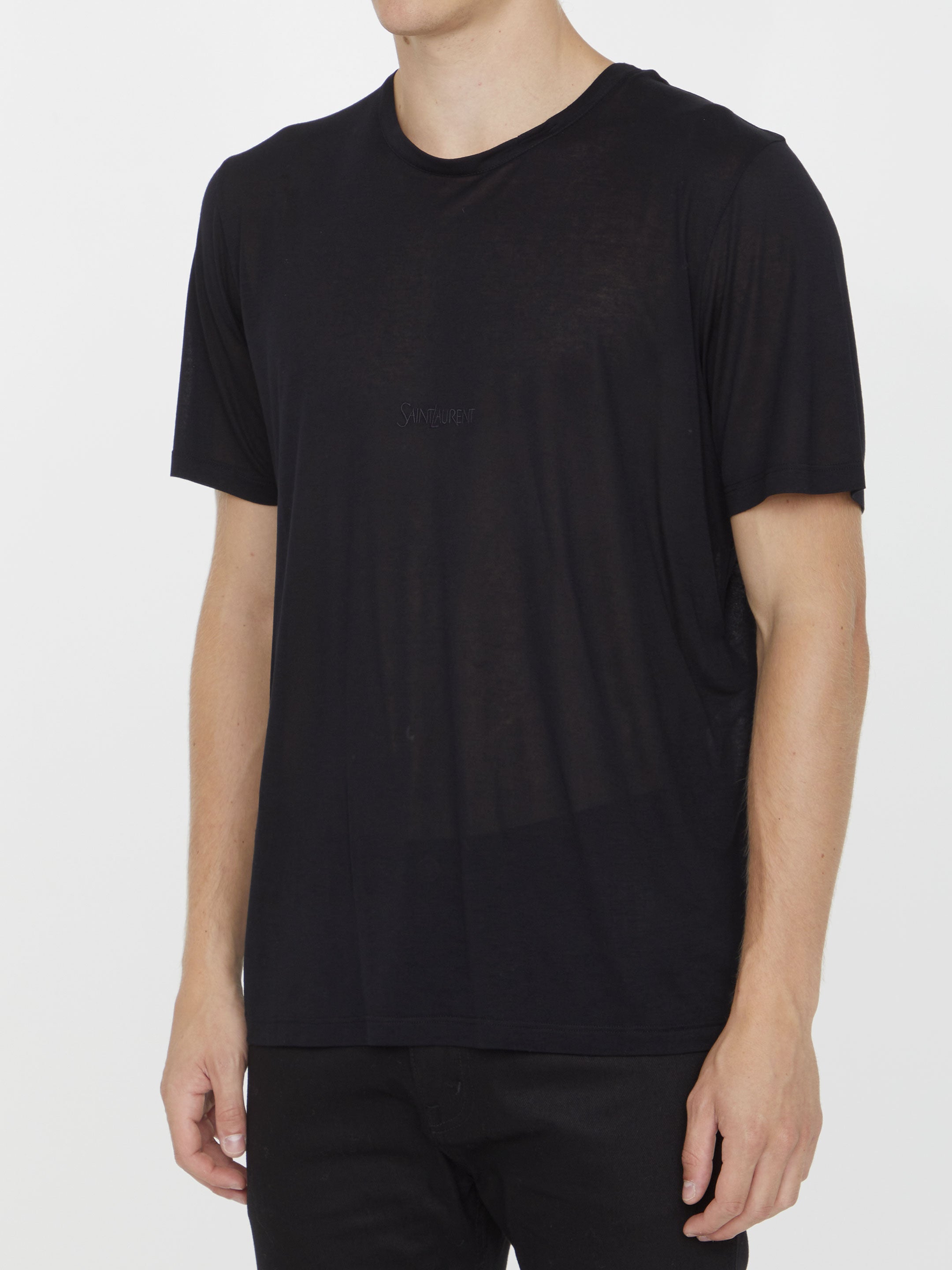 SAINT LAURENT Short-Sleeved Crewneck T-Shirt for Men - Regular Fit