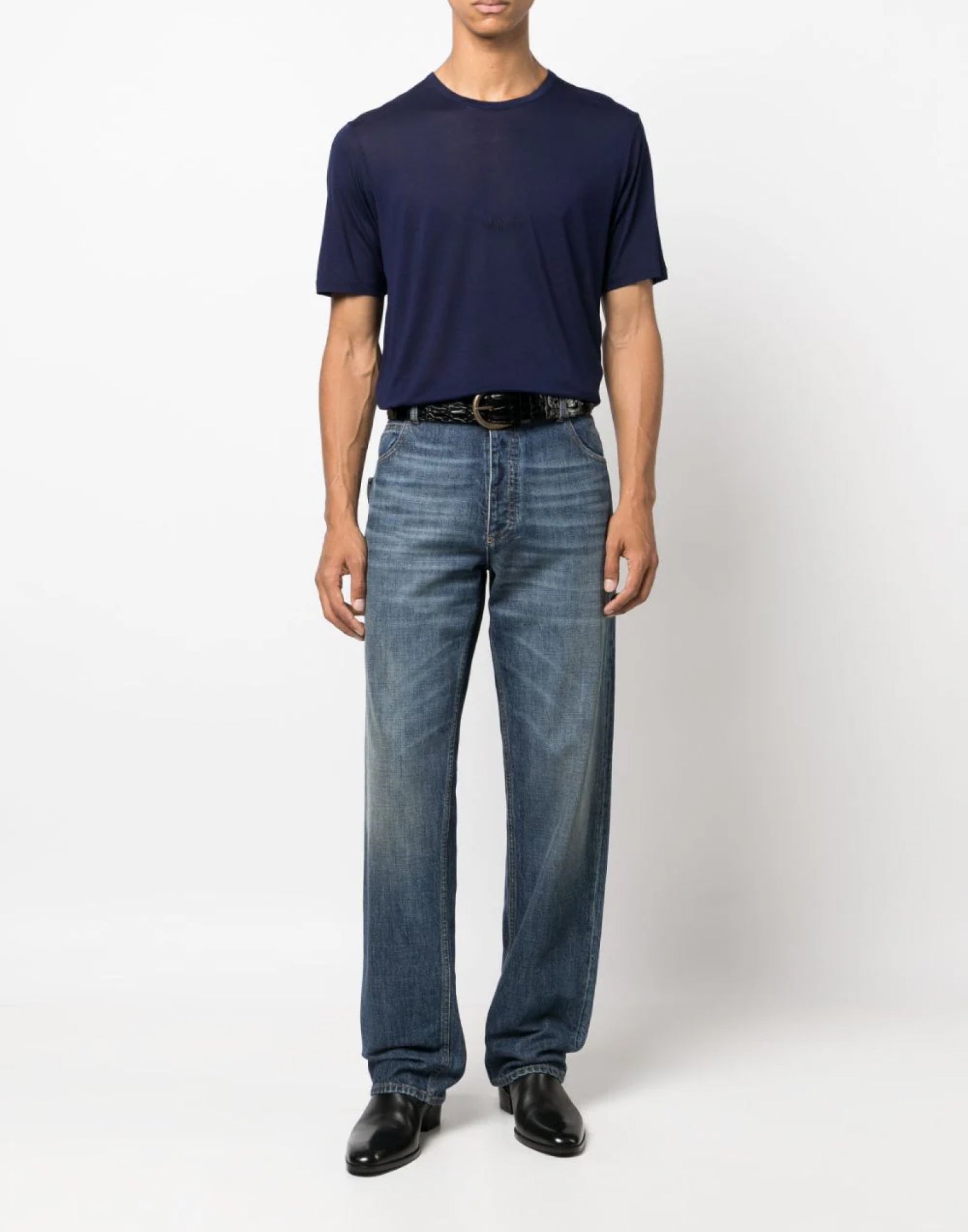 SAINT LAURENT Embroidered Logo T-Shirt - Short Sleeve