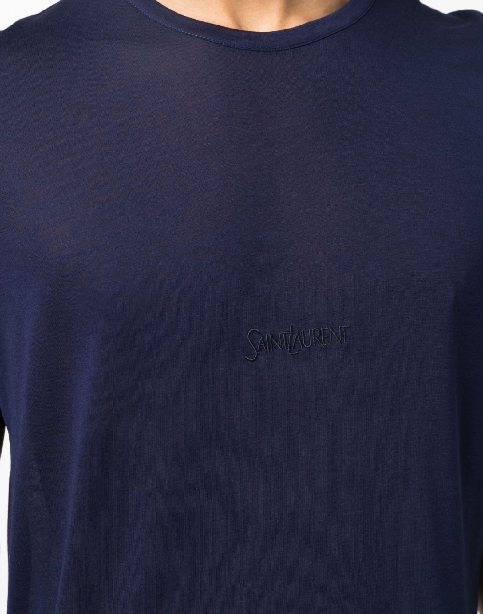 SAINT LAURENT Embroidered Logo T-Shirt - Short Sleeve