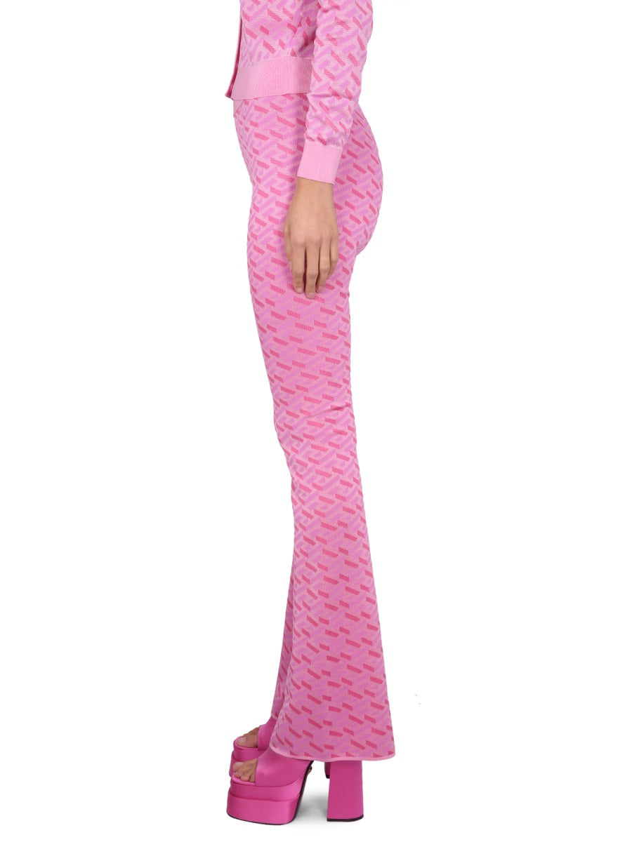 VERSACE Jacquard Trousers with Greek Print