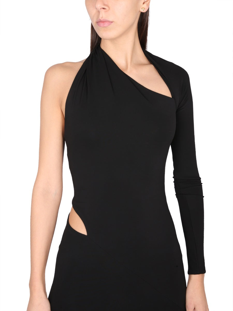 VERSACE Asymmetrical Neckline T-Shirt Dress