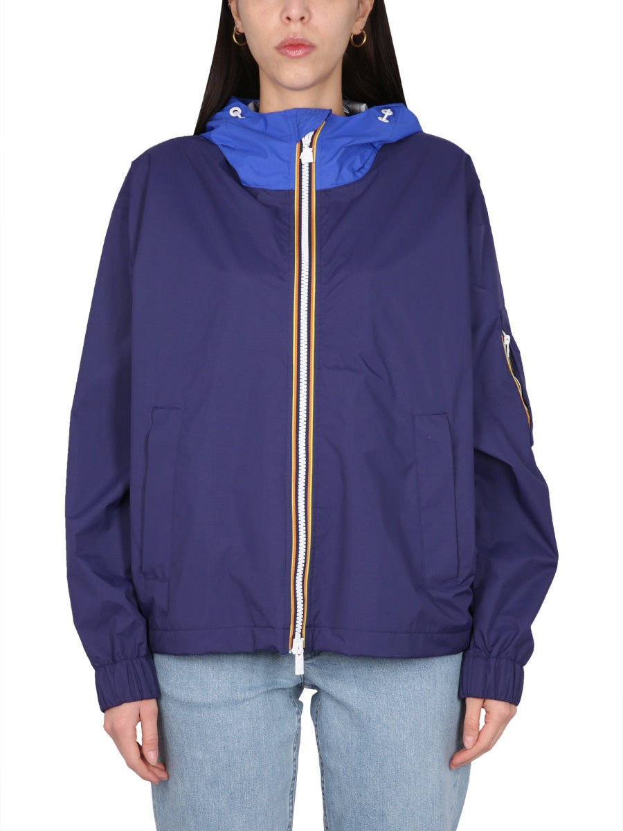 K-WAY Unisex High Neck Hooded Jacket