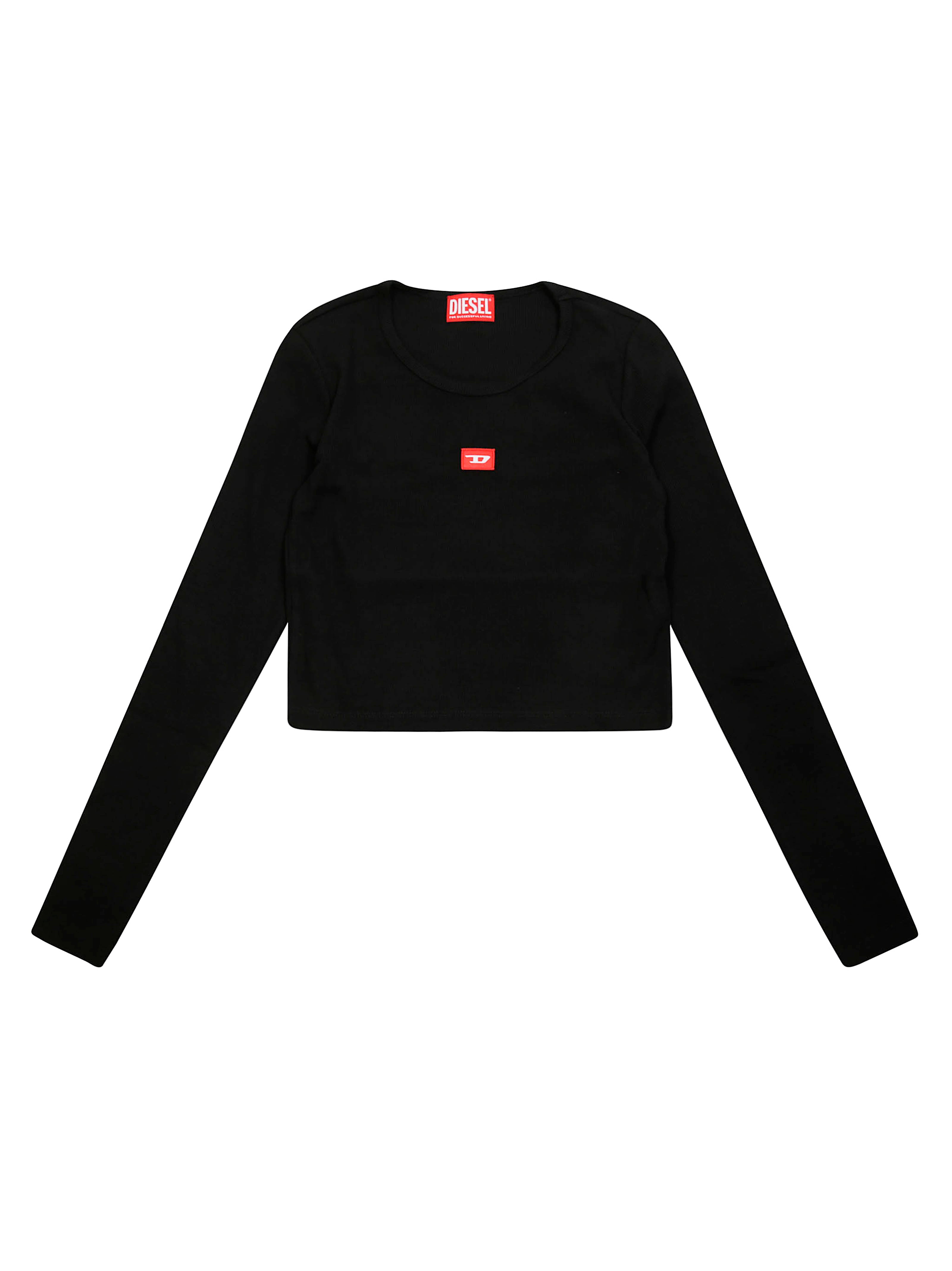 DIESEL Cropped Long-Sleeve T-Shirt with Mini Logo