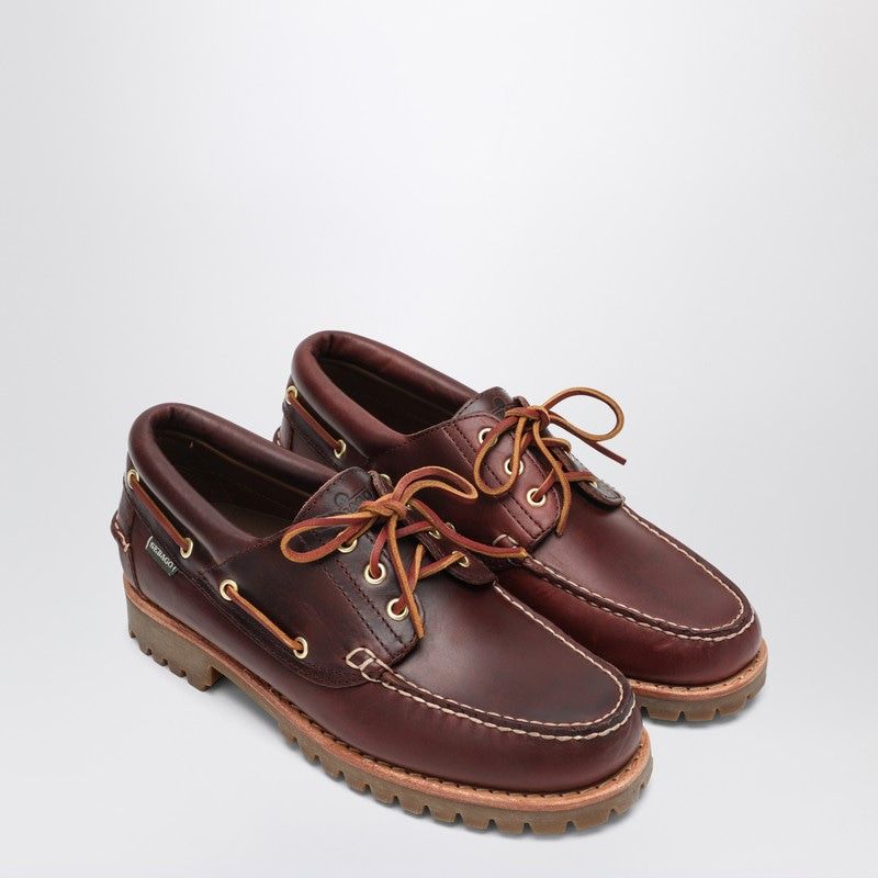 SEBAGO Men's Premium Moccasin with Leather Laces and Rubber Sole