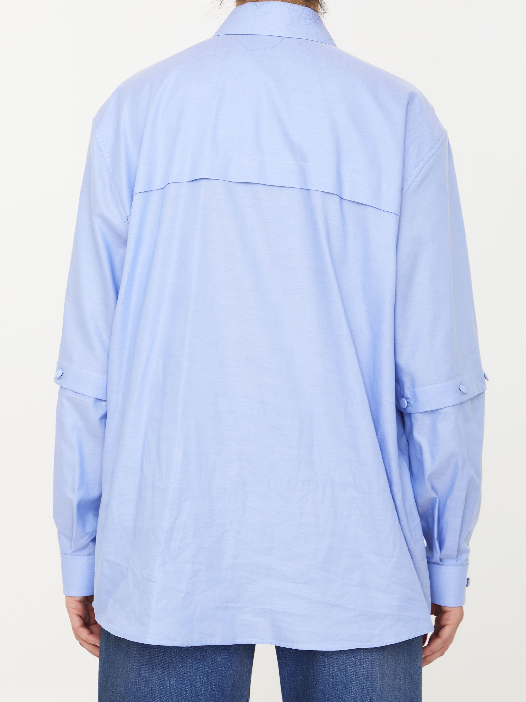 GUCCI Cotton-Oxford Shirt with Detachable Sleeves