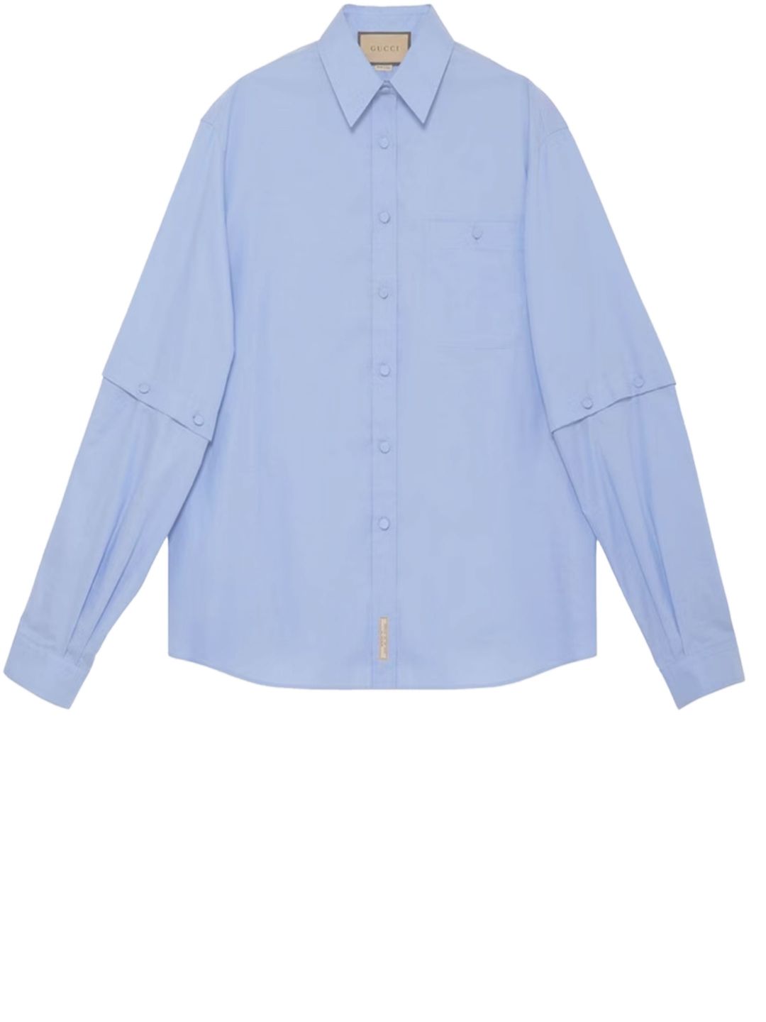 GUCCI Cotton-Oxford Shirt with Detachable Sleeves