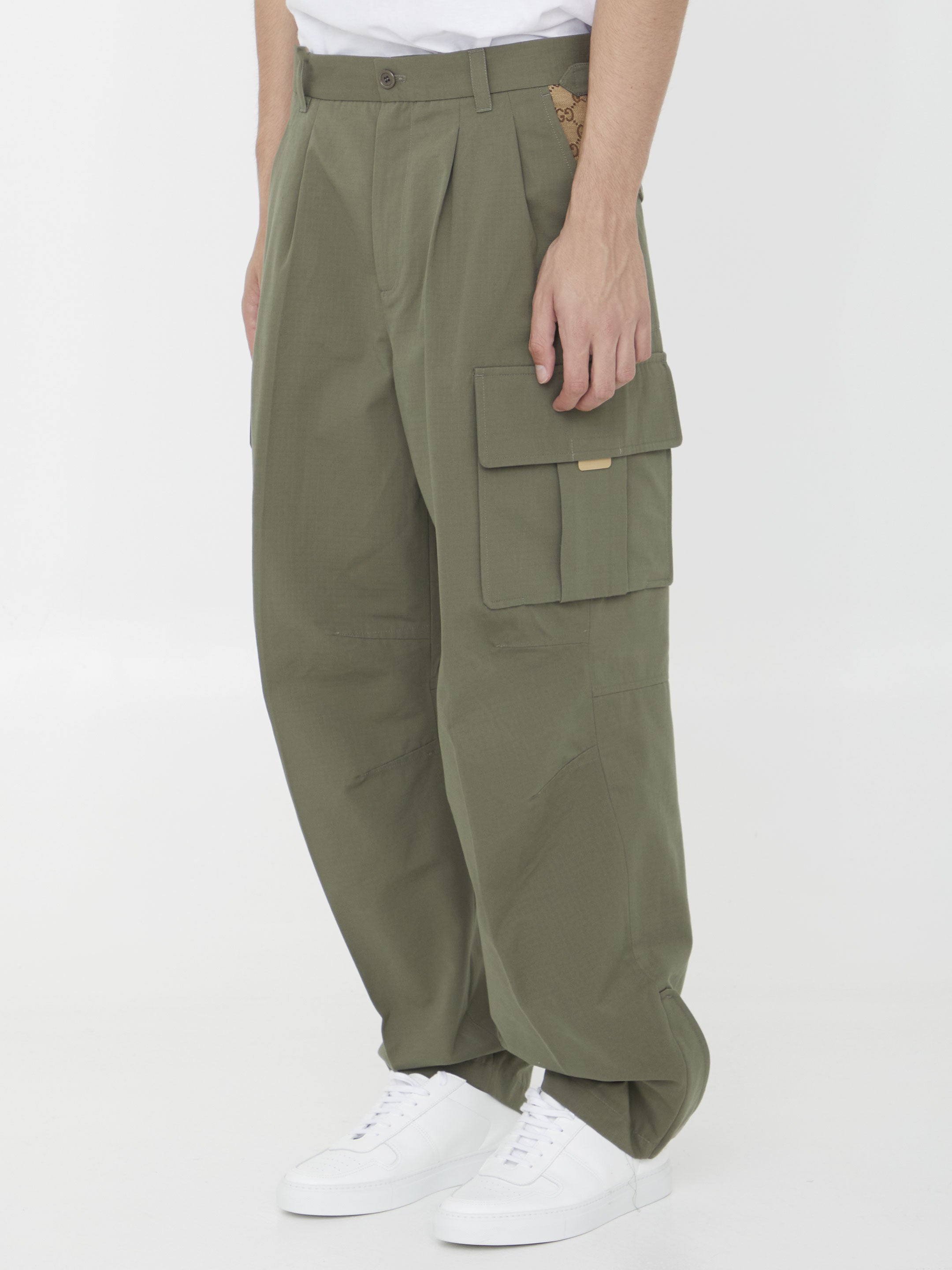 GUCCI Men's Cargo Trousers with Zipped Ankle Cuffs