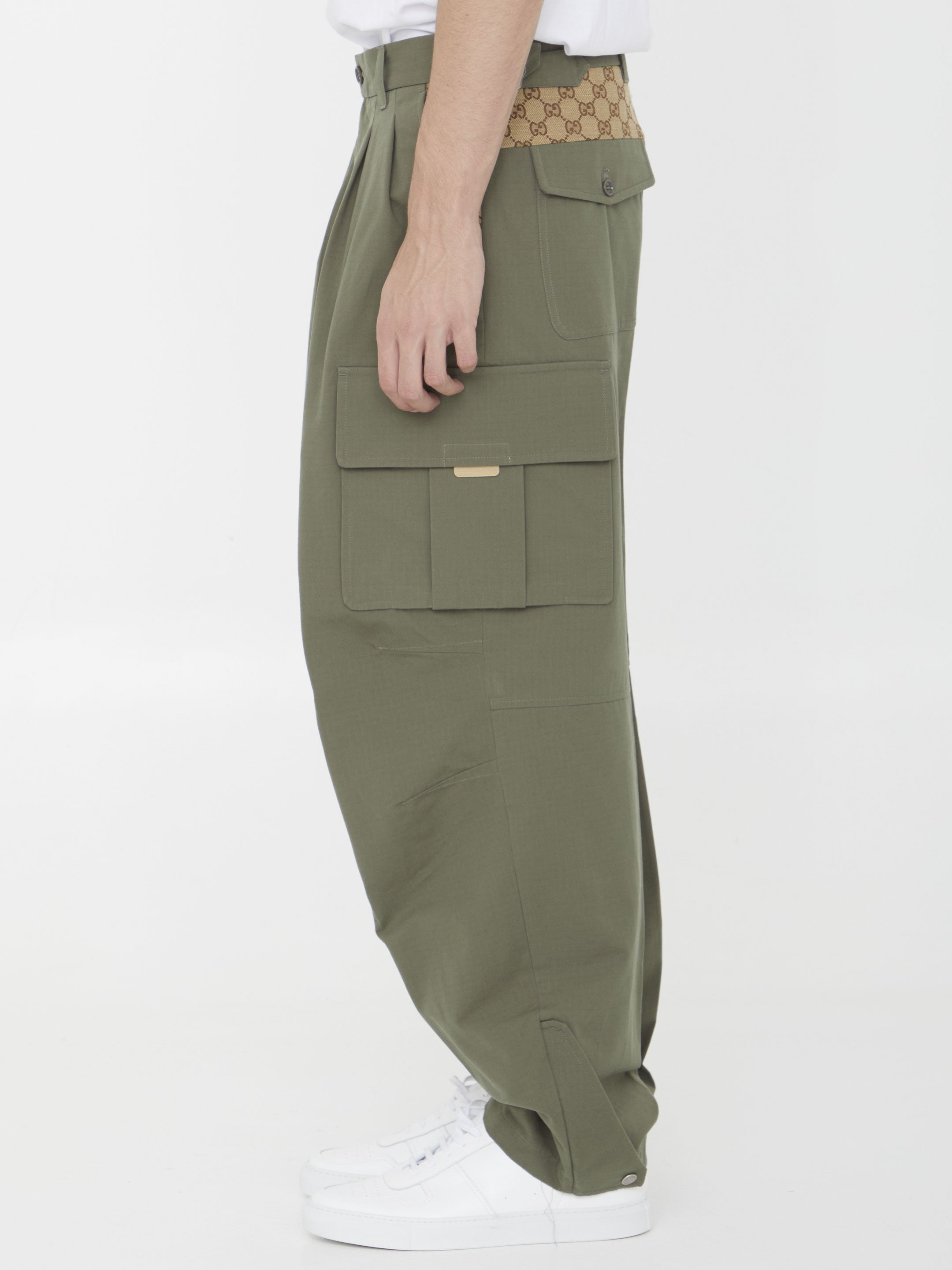 GUCCI Men's Cargo Trousers with Zipped Ankle Cuffs