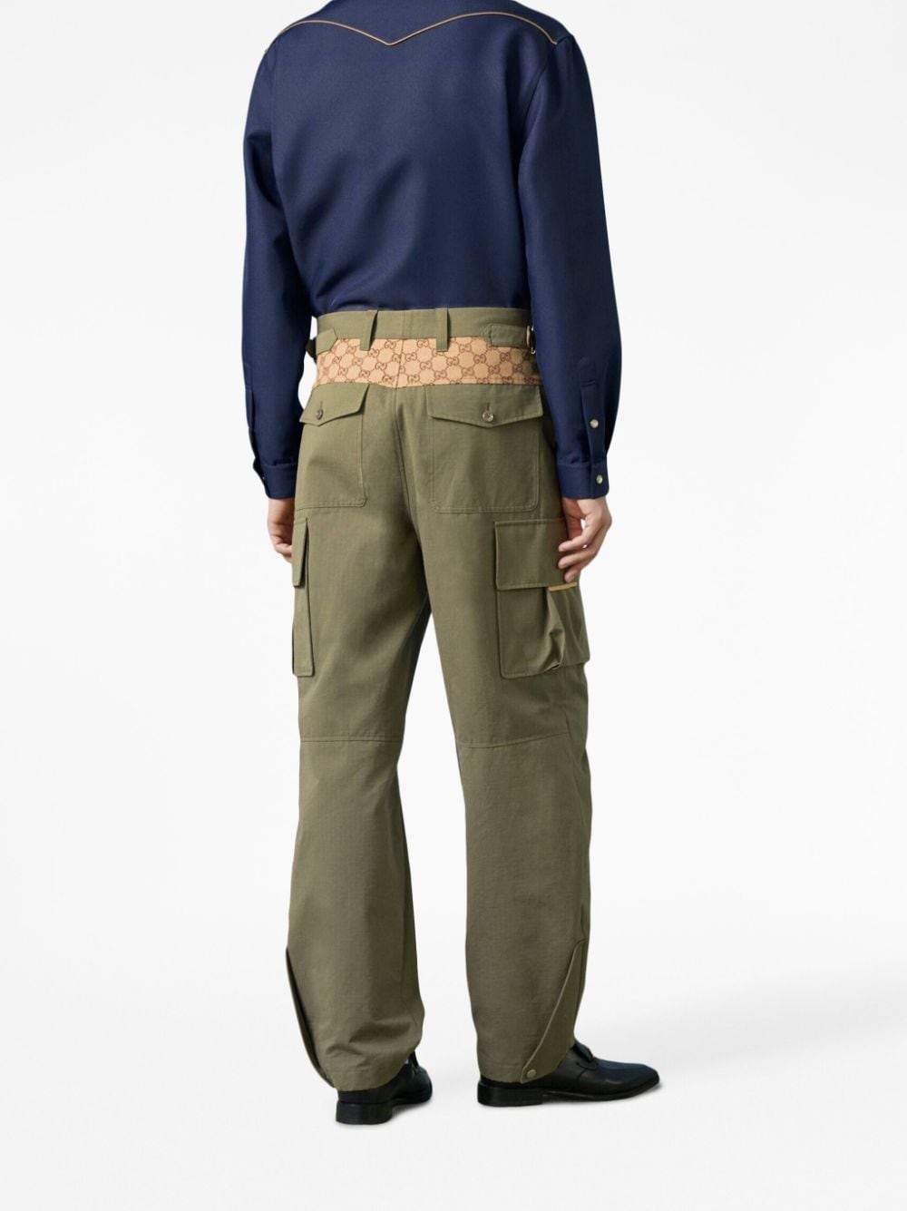 GUCCI Men's Cargo Pants with Button and Zipper Closure