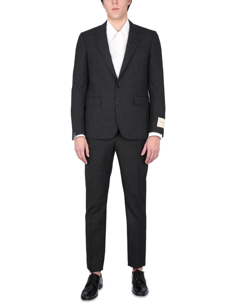 LARDINI Elegant Men's Peaked Lapel Dress Suit