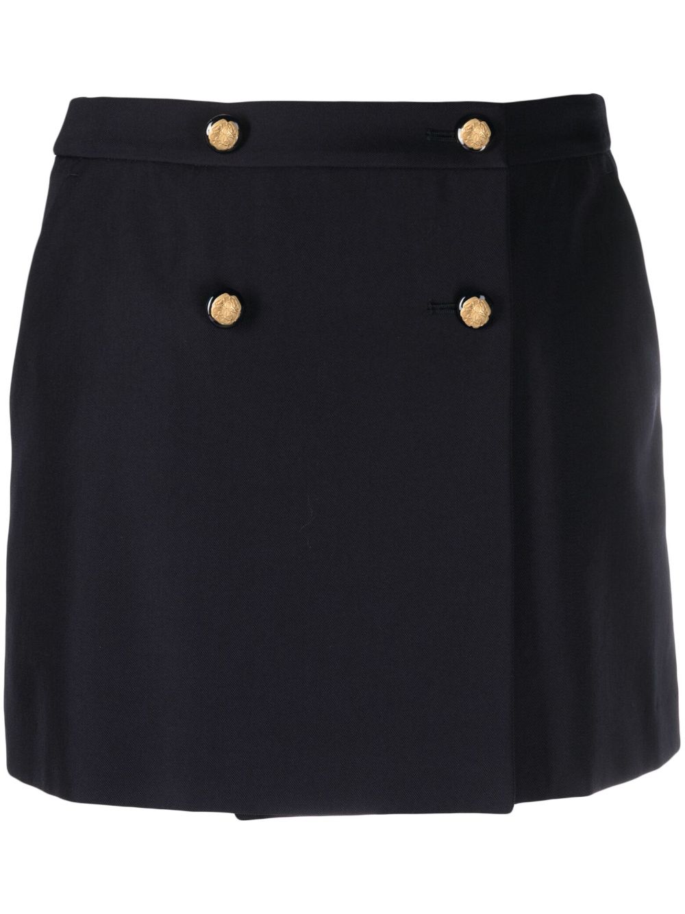 ALEXANDER MCQUEEN Elegant High-Waist Wool Mini Wrap Skirt