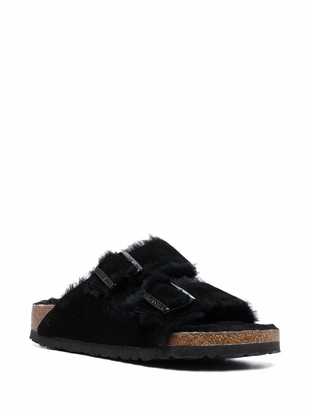 BIRKENSTOCK Men's Shearling Lined Open Toe Sandals with Side Buckle