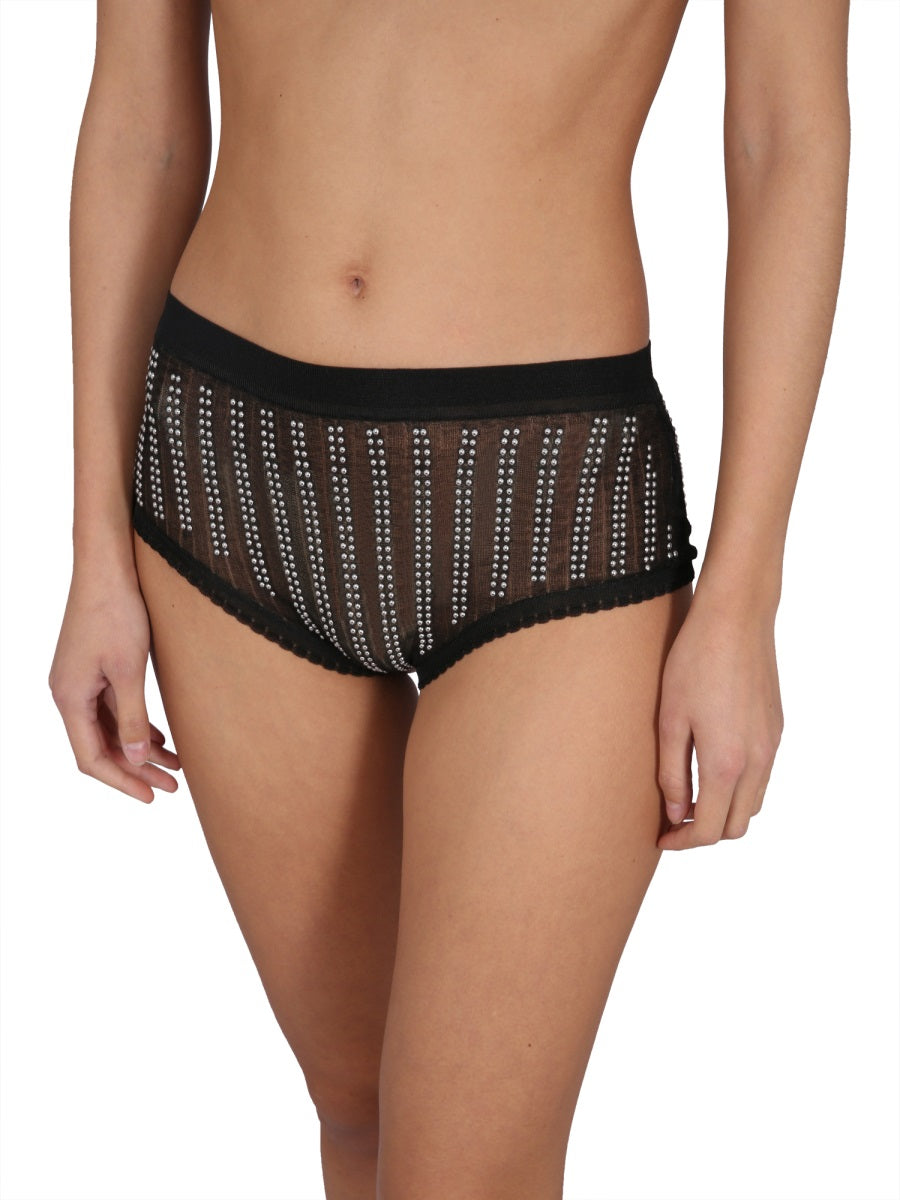 PACO RABANNE High Waist Mini Panties with Front Studs