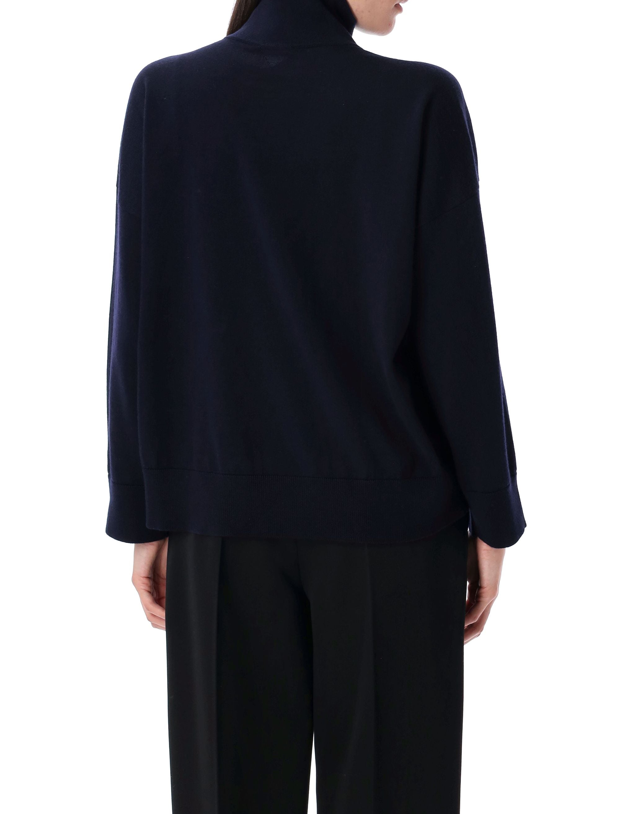 BOTTEGA VENETA High Neck Relaxed Fit Sweater with Ribbed Details