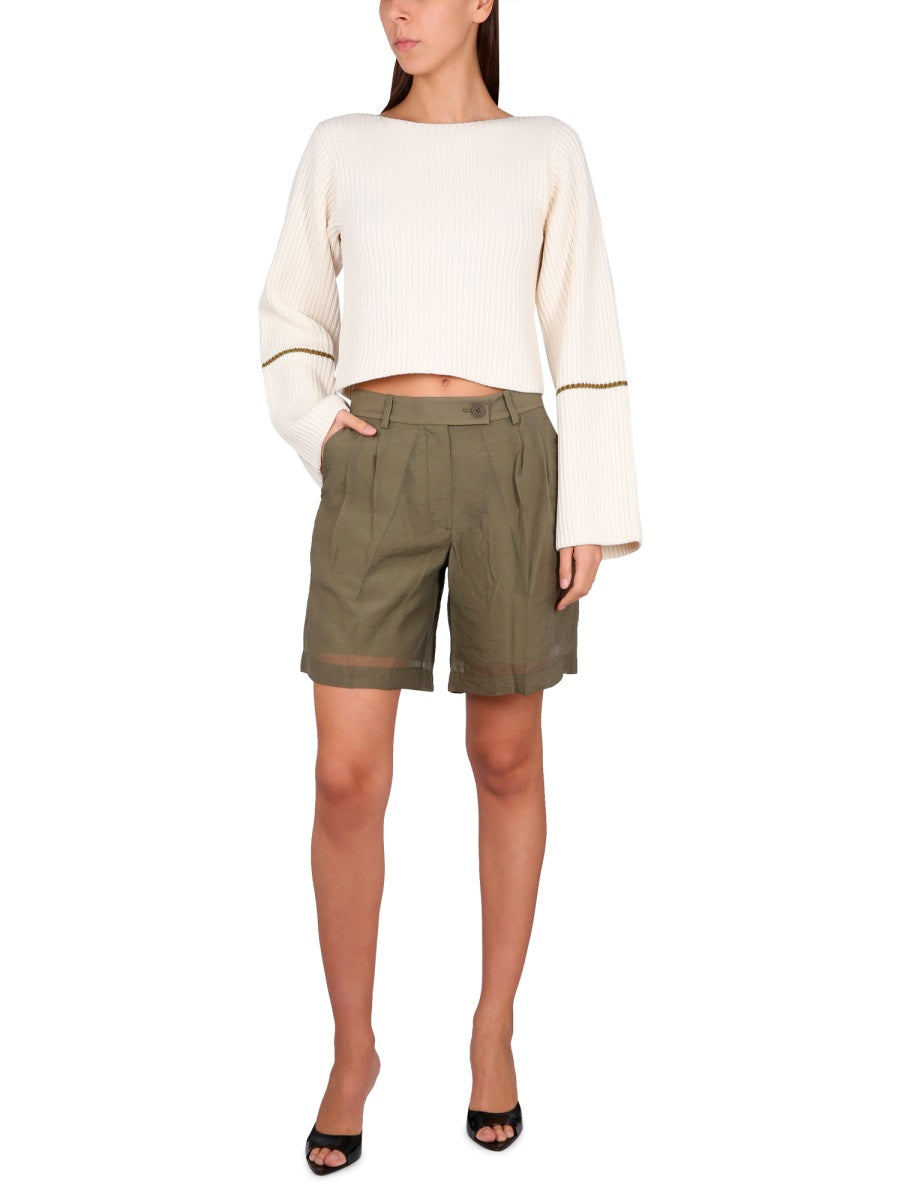 HELMUT LANG Mini Transparent High-Waisted Shorts