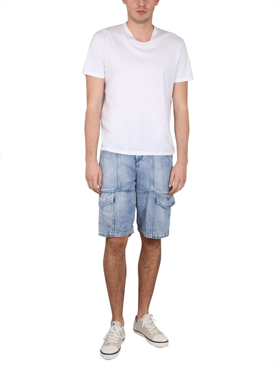 MARANT Men's Mini Bermuda Shorts with Button Closure