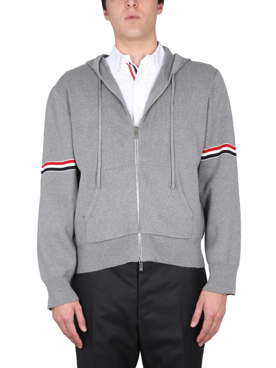 THOM BROWNE Men's Classic Hoodie with Drawstring