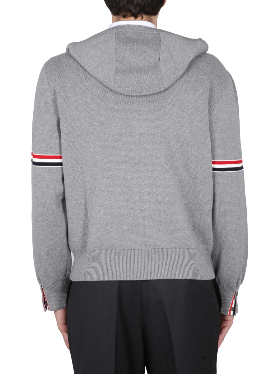 THOM BROWNE Men's Classic Hoodie with Drawstring